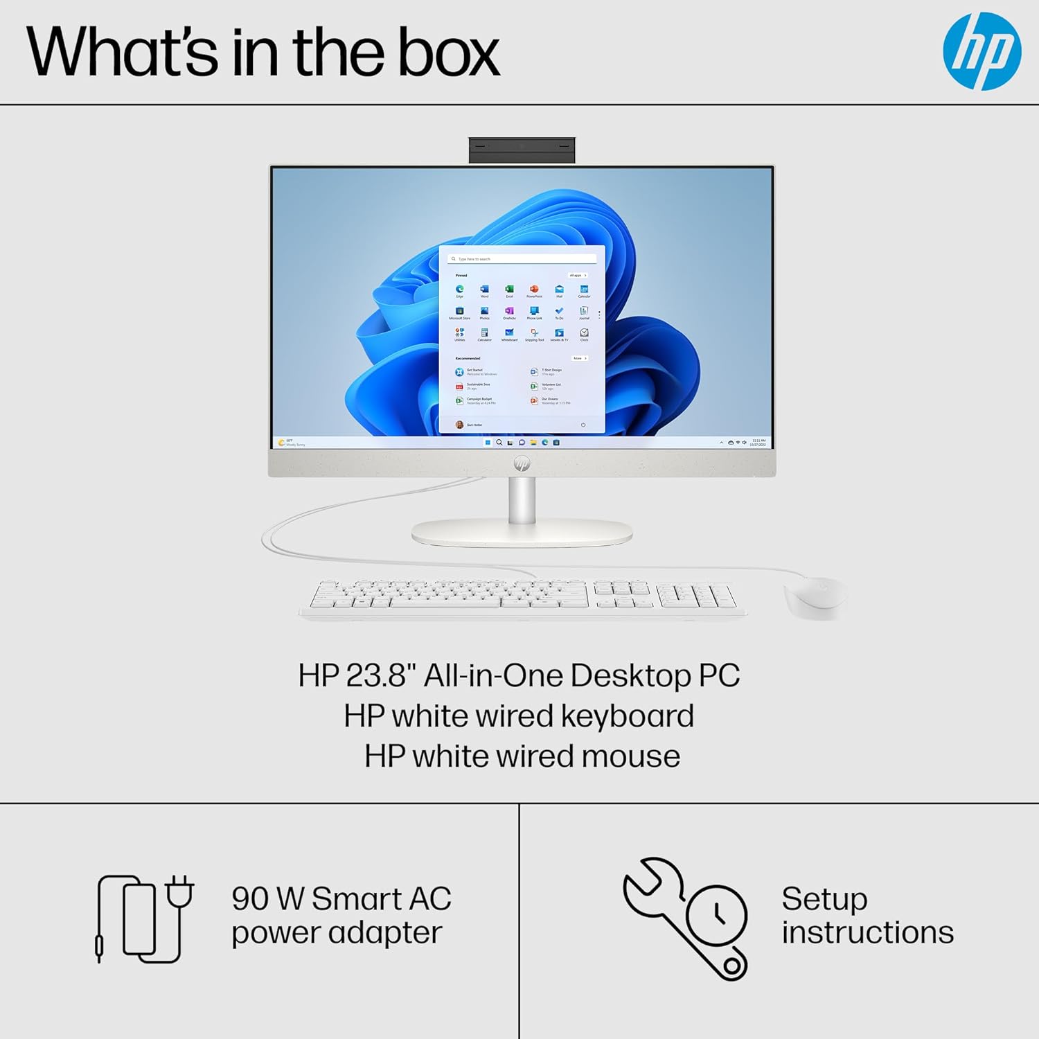HP 24 Inch All In One PC Ryzen 5 7520U 8GB 256GB Windows 11