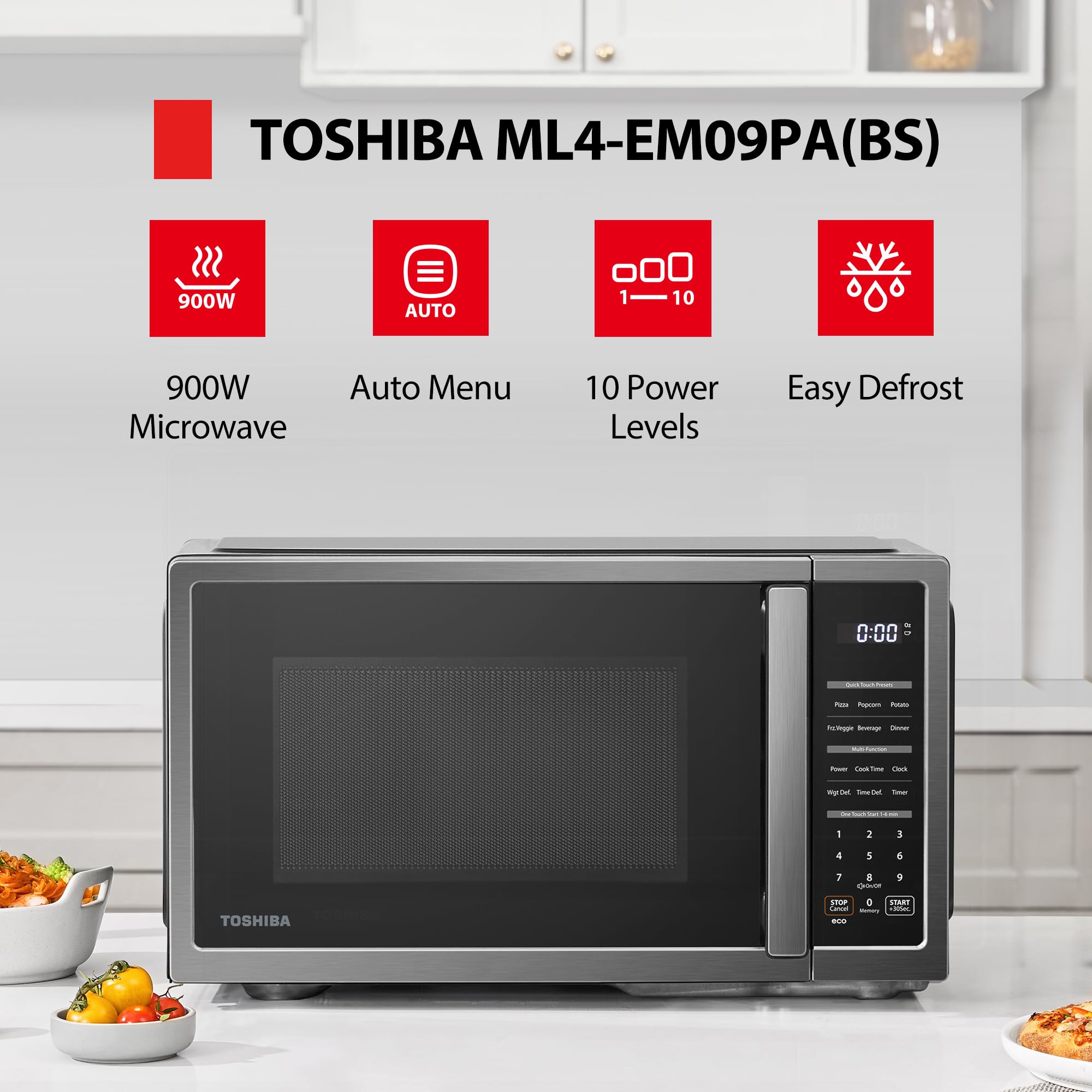 Toshiba Small Countertop Microwave with Child Lock Feature