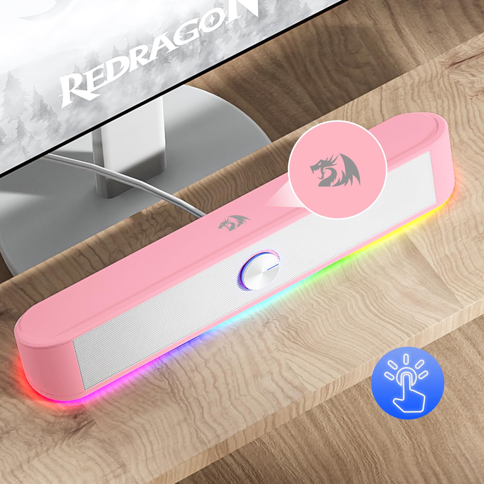 Redragon GS560 RGB Desktop Soundbar with Dynamic Lighting