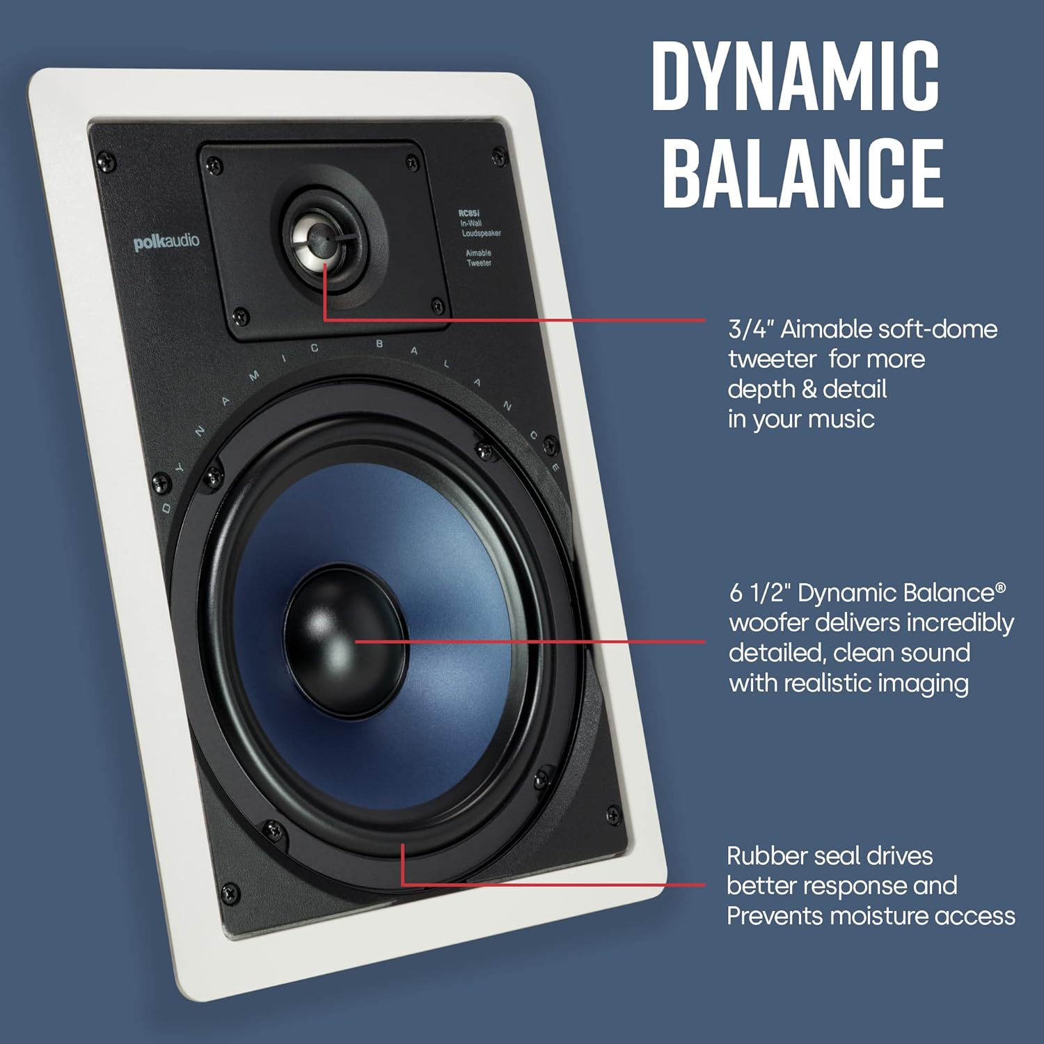 Polk Audio RC80i In Ceiling Speakers with Immersive Sound