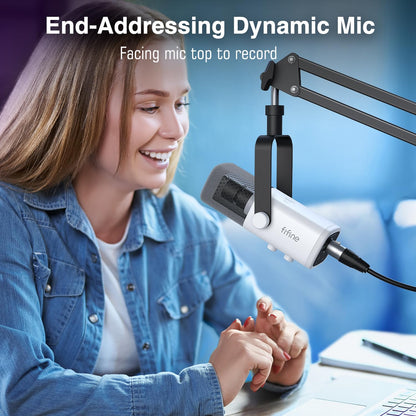 FIFINE AM8T XLR USB Gaming Microphone Kit with Boom Arm