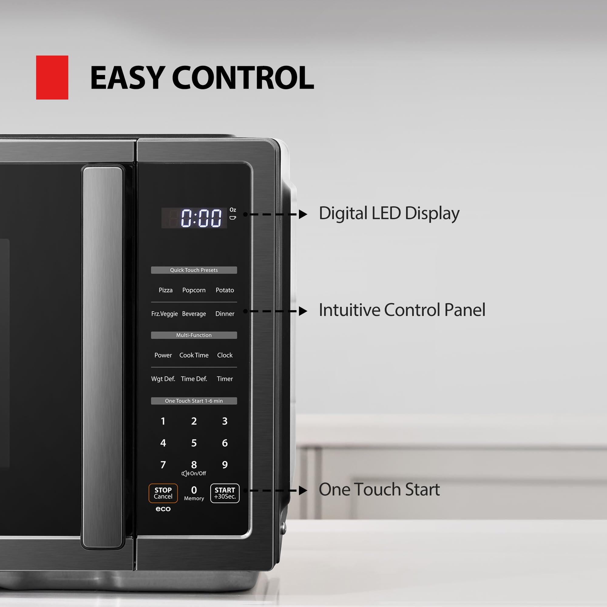 Toshiba Small Countertop Microwave with Child Lock Feature