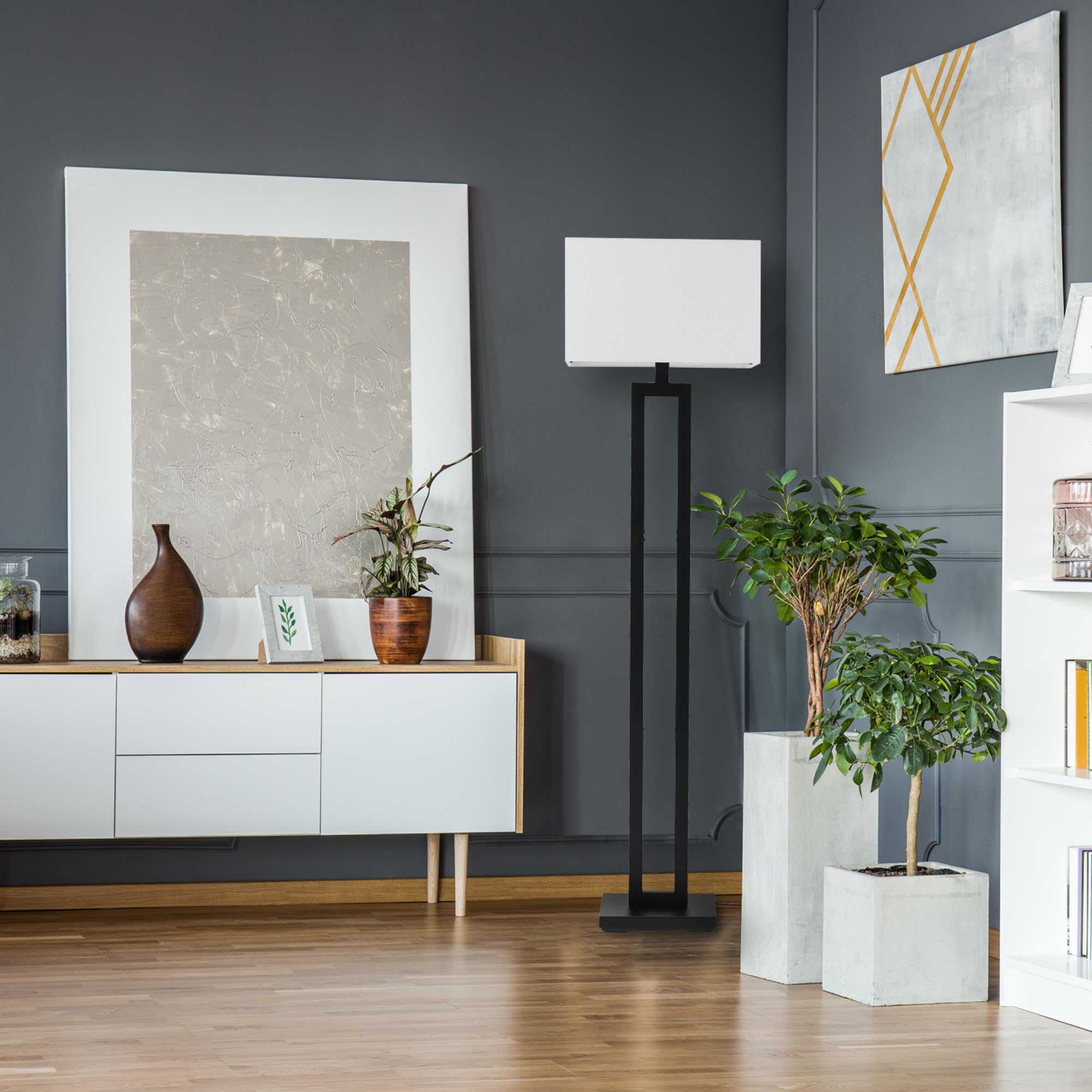 Modern 58 Inch Floor Lamp with Geometric Design