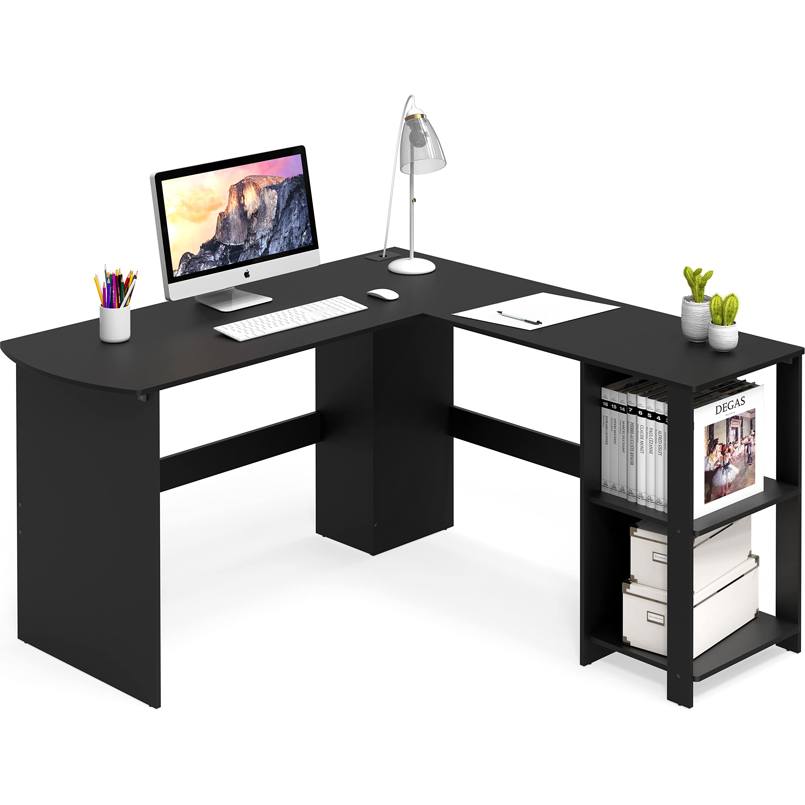 L Shaped Home Office Desk with Storage Solutions