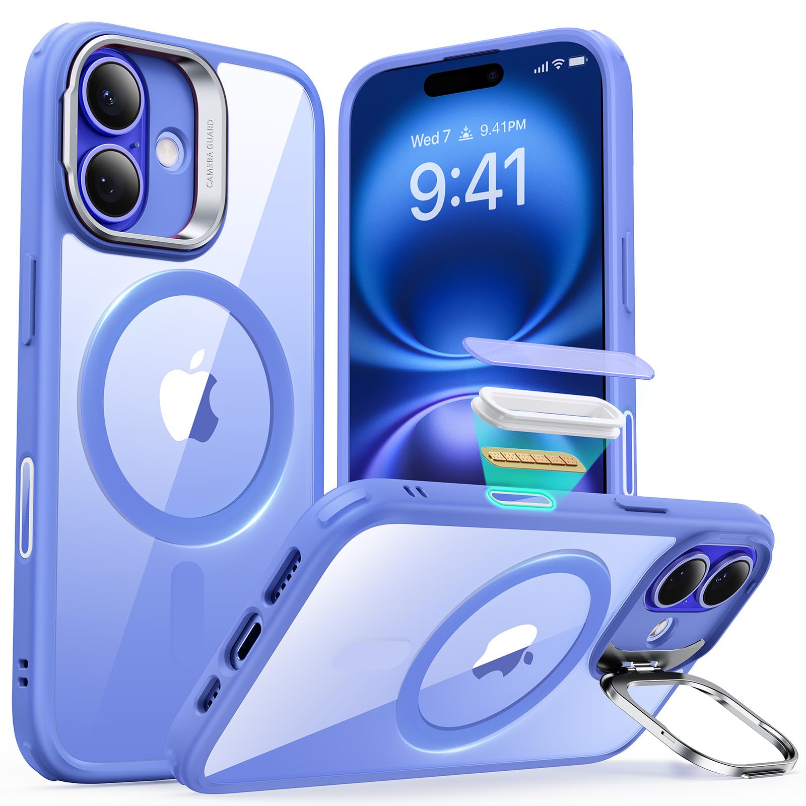 Military-Grade iPhone 16 Pro Max Case with Built-in Stand