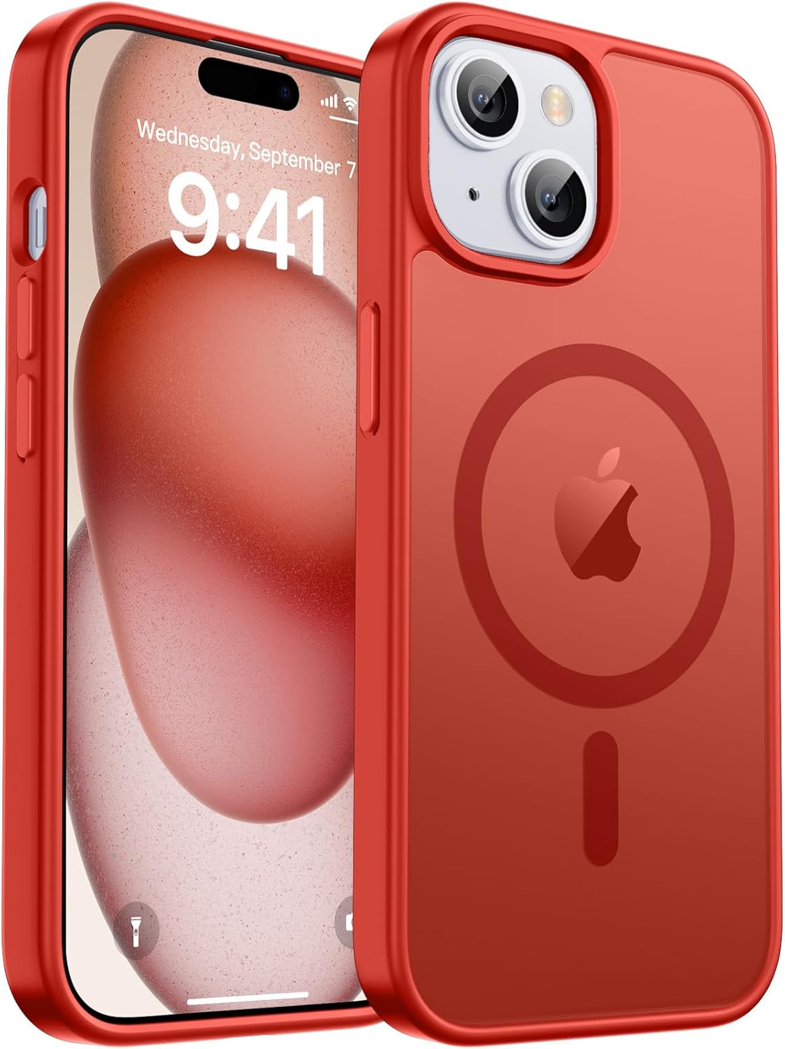 MagSafe Compatible iPhone 14 15 Case Matte Shockproof Anti Scratch Black