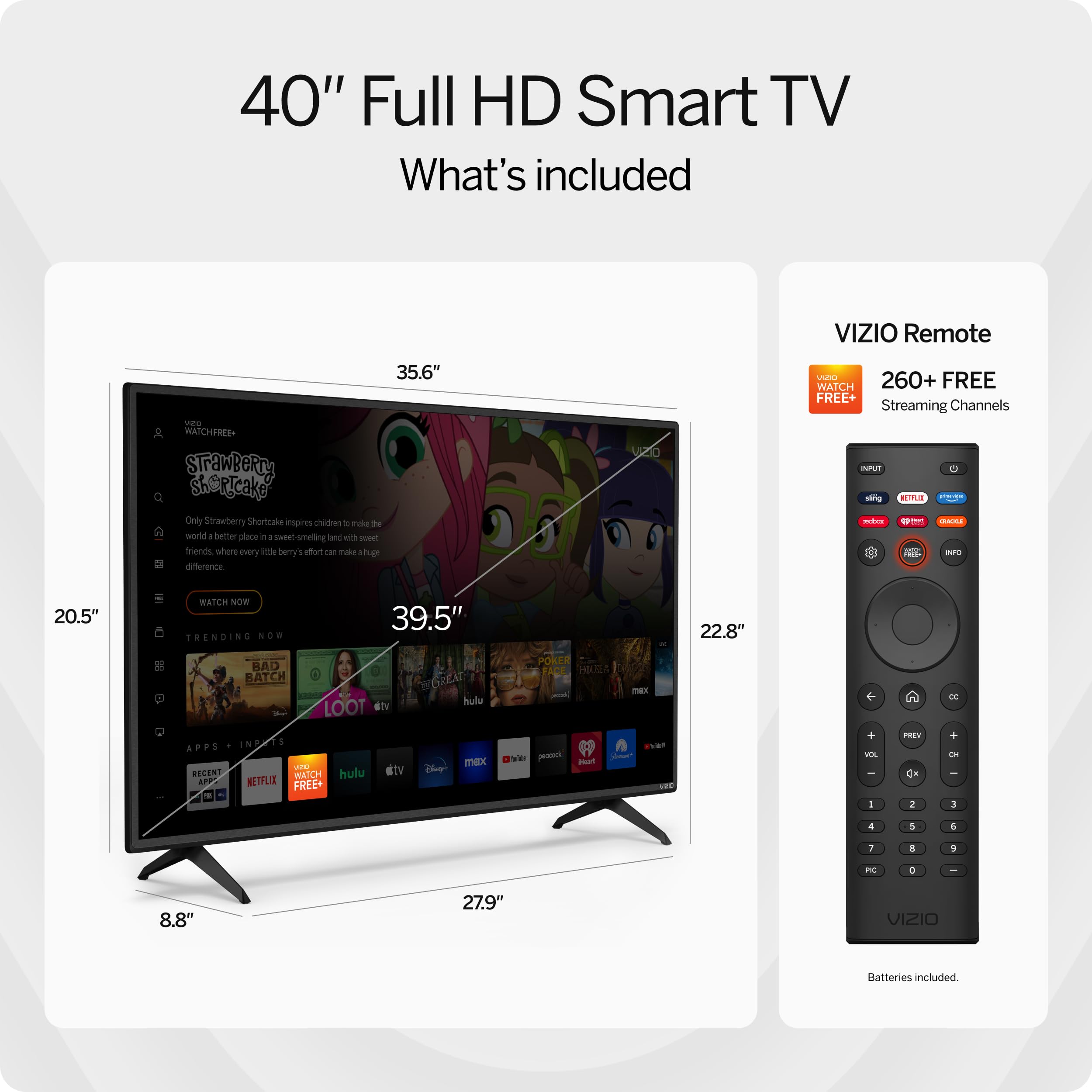 VIZIO 24 Inch Full HD Smart TV with Apple AirPlay