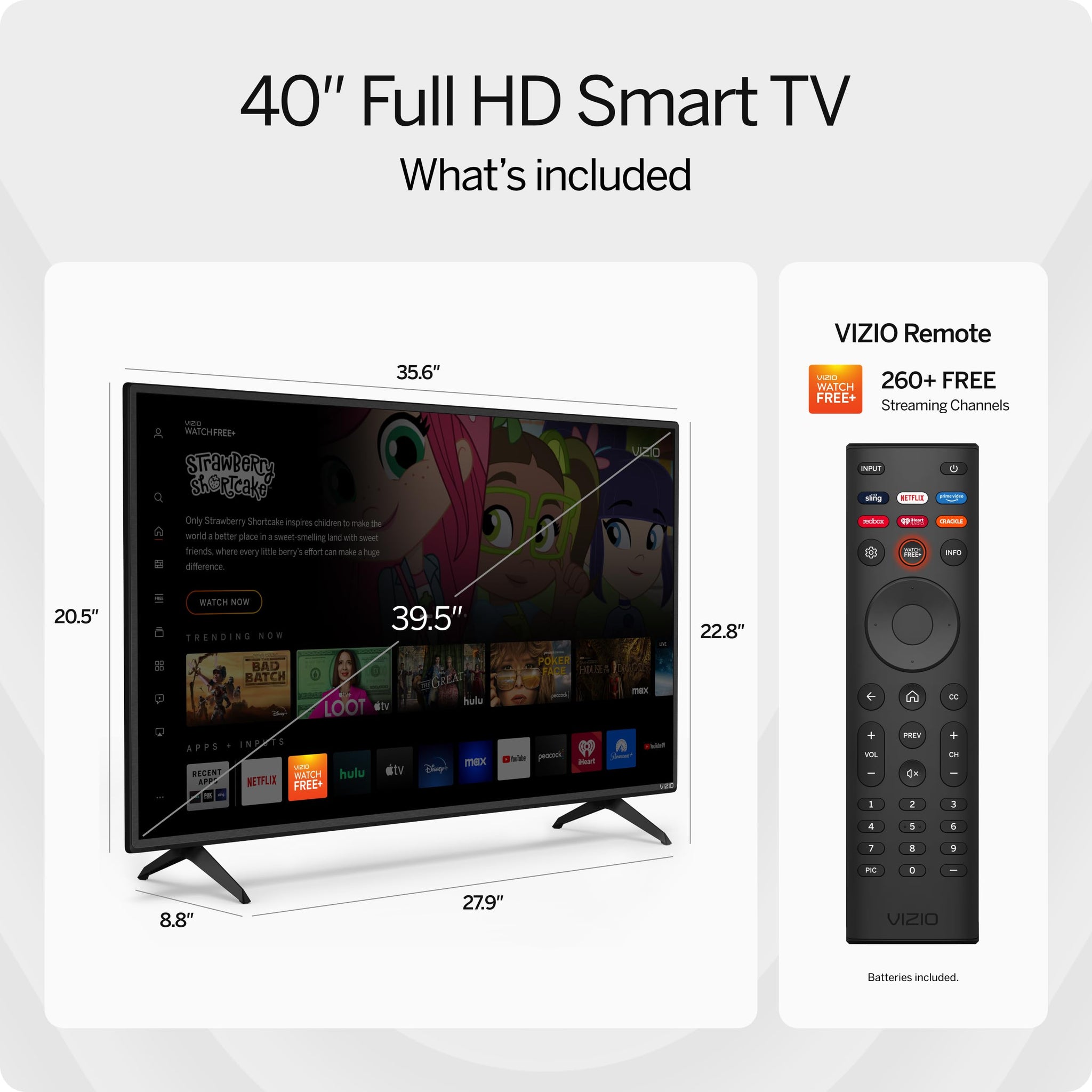 VIZIO 24 Inch Full HD Smart TV with Apple AirPlay