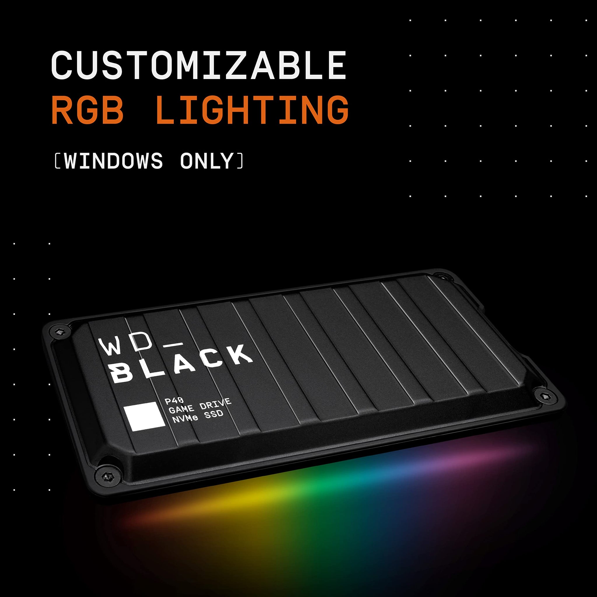Western Digital 1TB P40 Game Drive SSD with RGB Lighting
