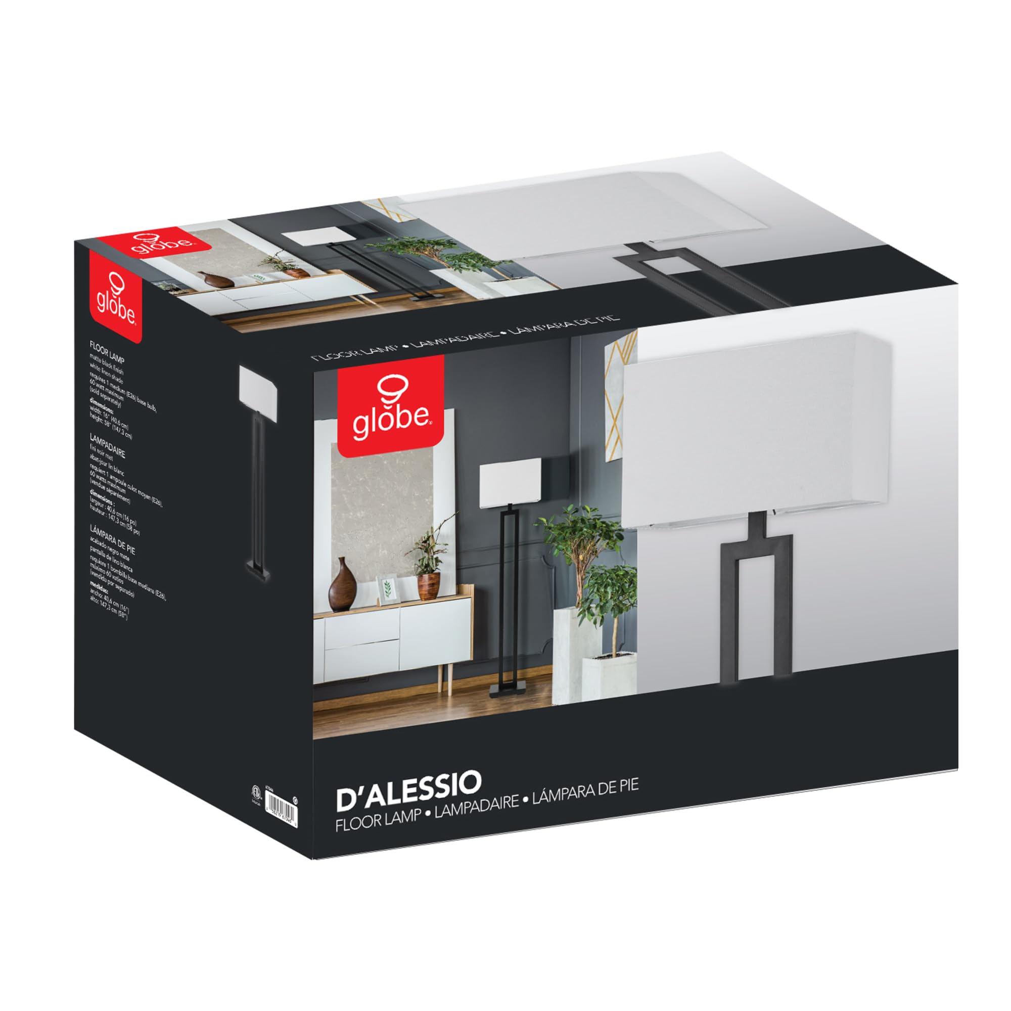 Modern 58 Inch Floor Lamp with Geometric Design