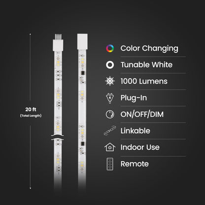 Dimmable RGB Color LED Tape Light For Indoor Ambiance