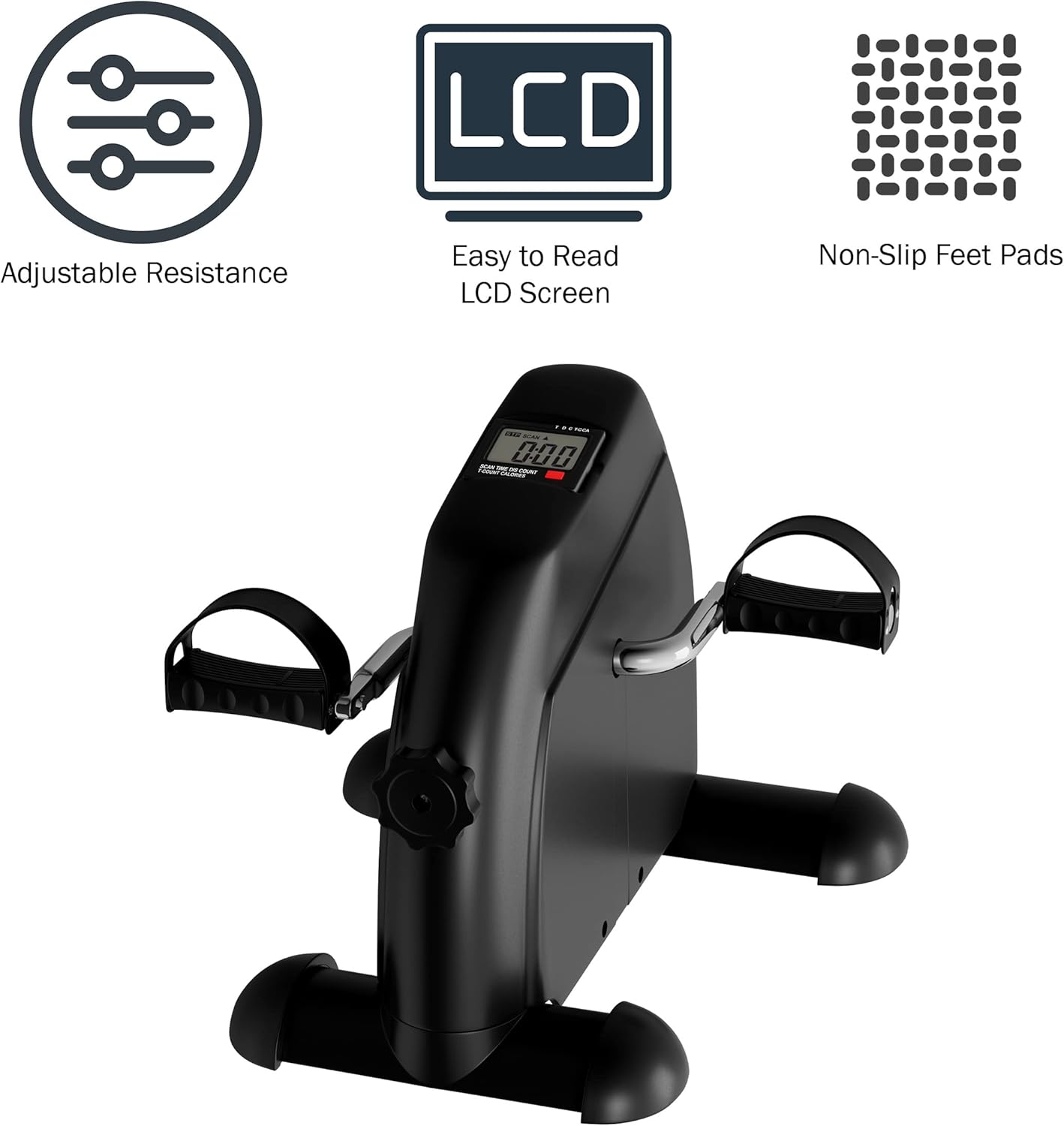 Under Desk Bike Exerciser with LCD Calorie Counter