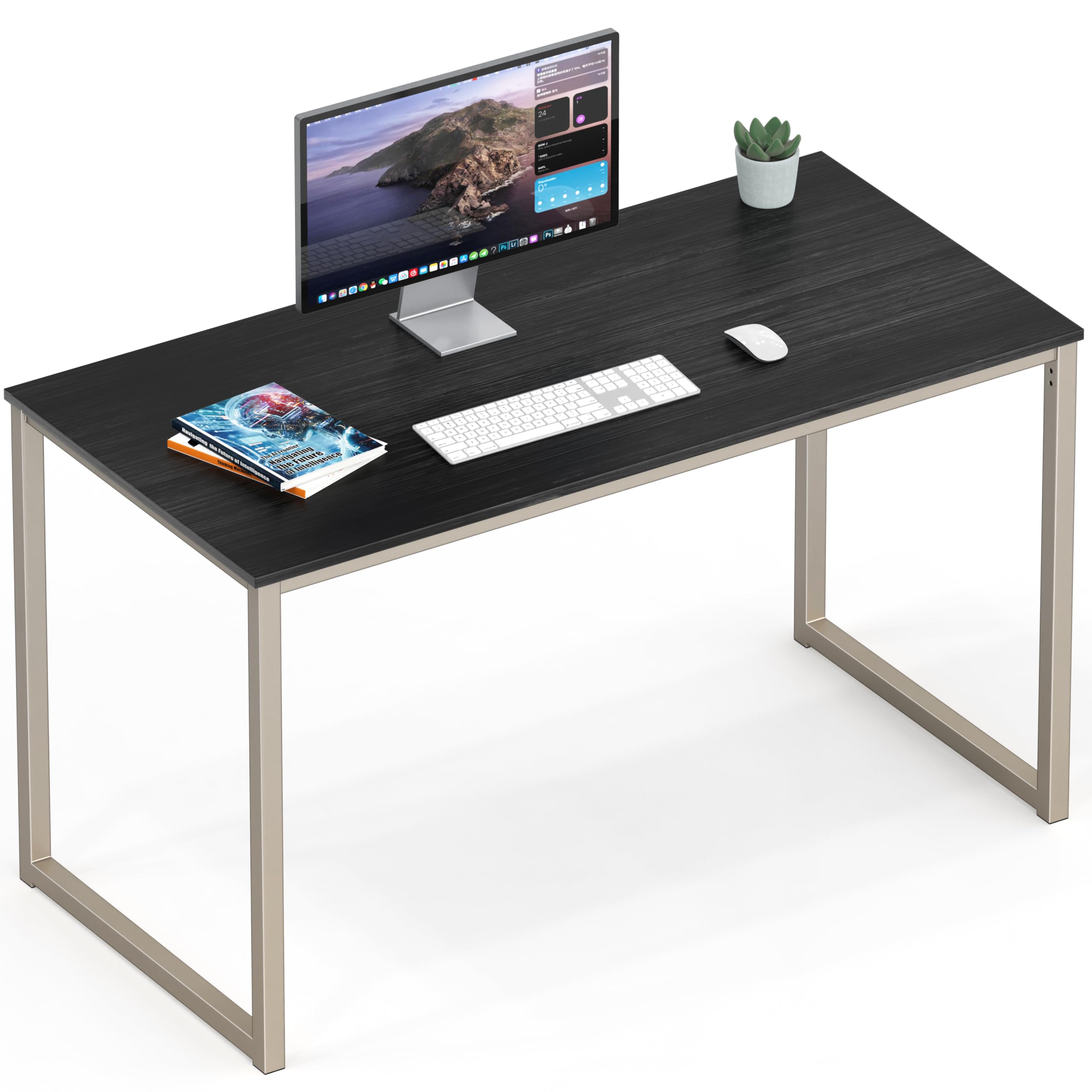 SHW 48 Inch Black Home Office Computer Desk