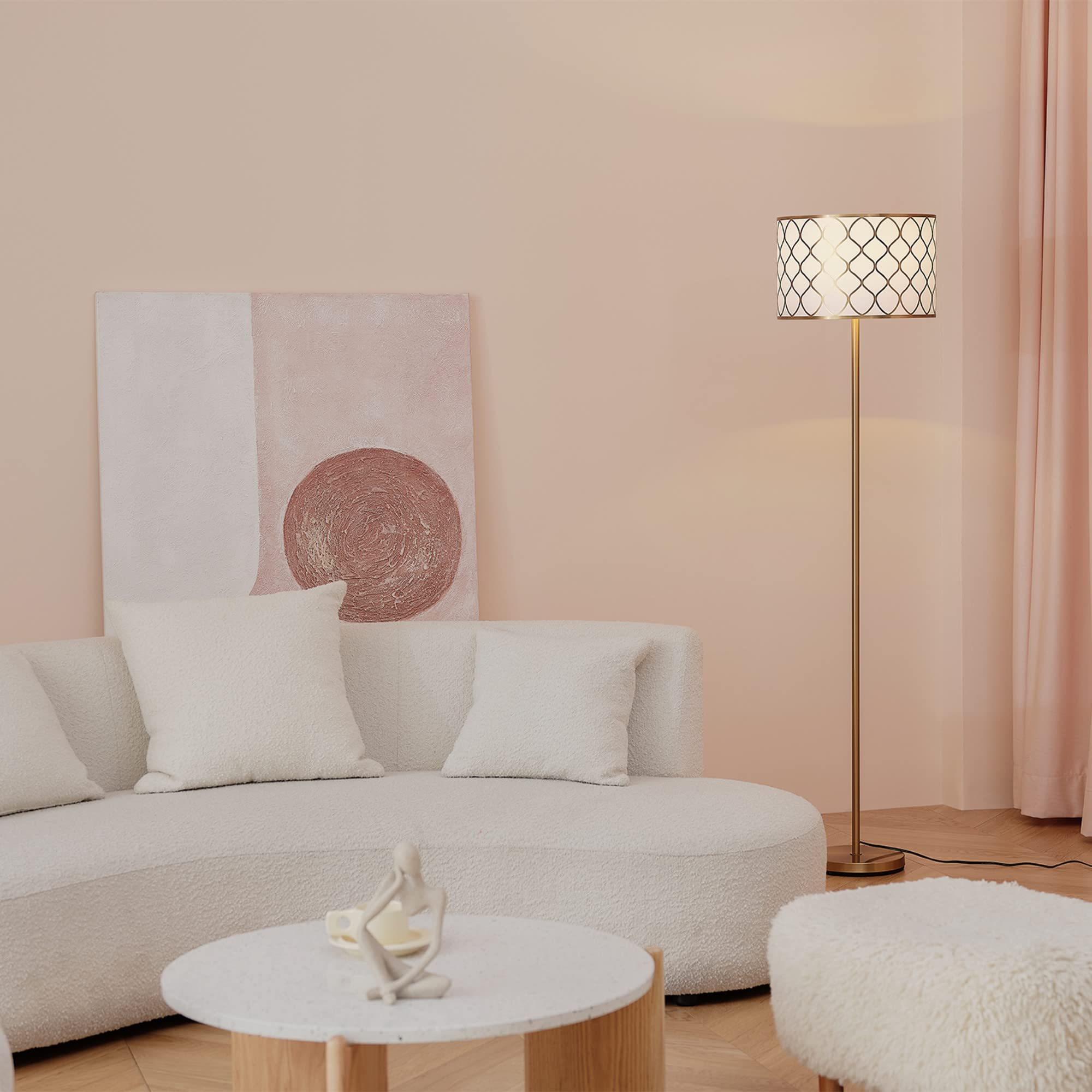 Modern 58 Inch Floor Lamp with Geometric Design