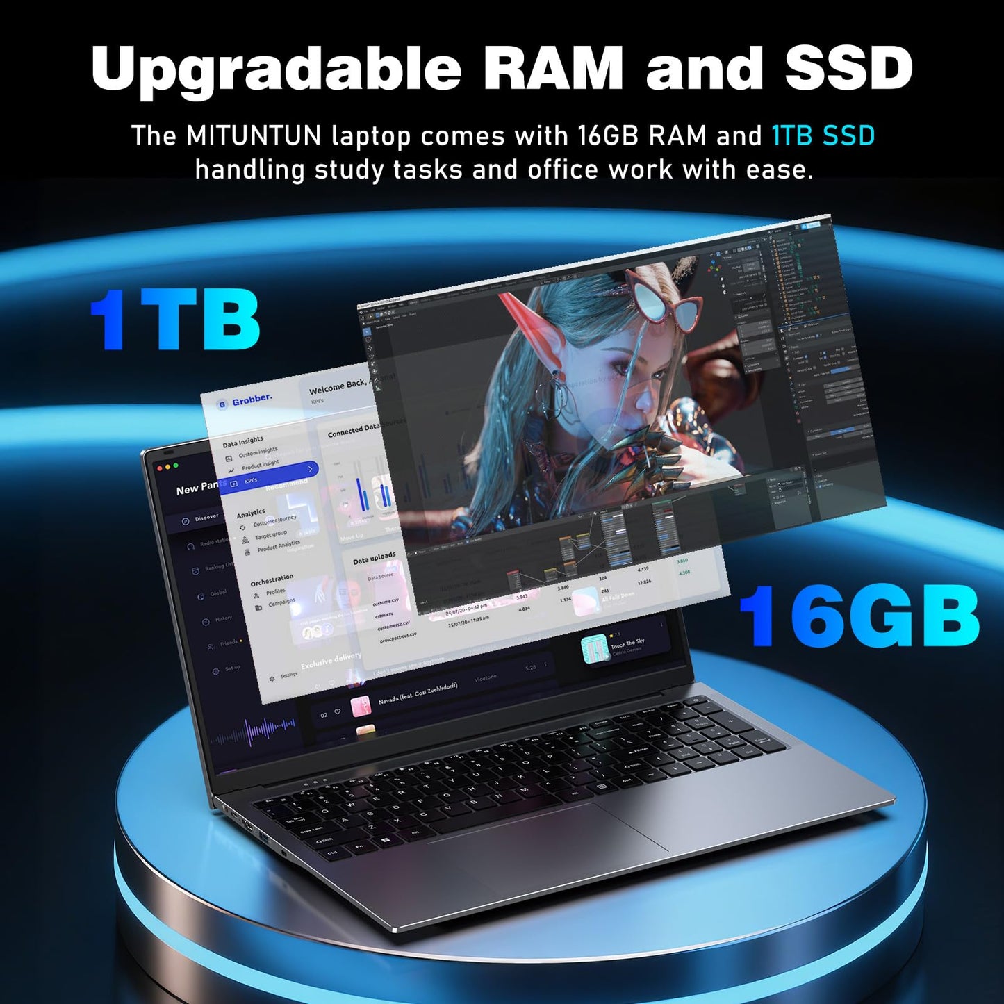 2025 17.3 Inch Gaming Laptop N150 3.6GHz 16GB RAM 1TB SSD