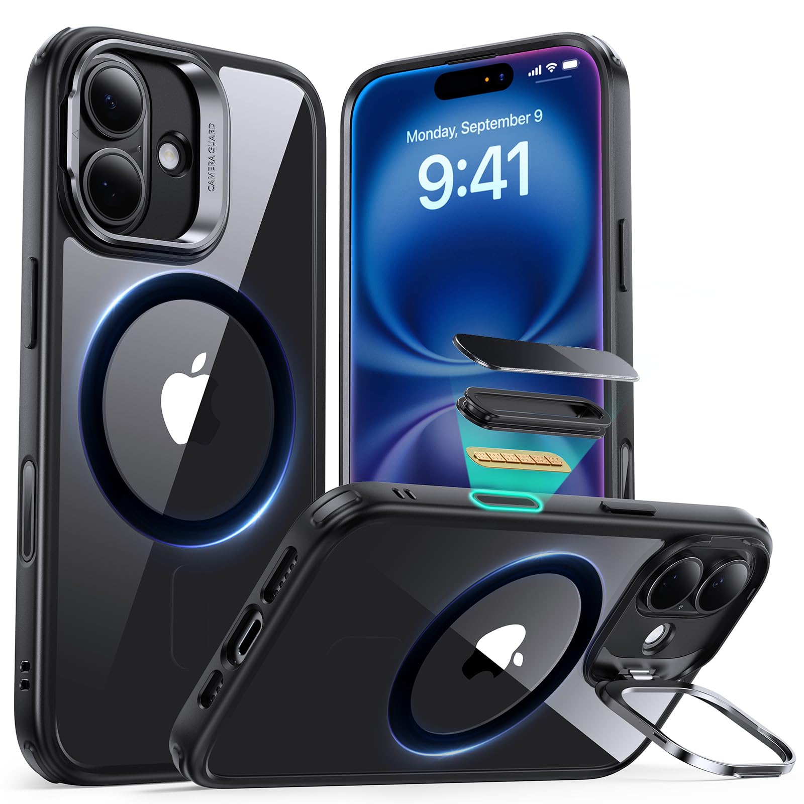 Military-Grade iPhone 16 Pro Max Case with Built-in Stand