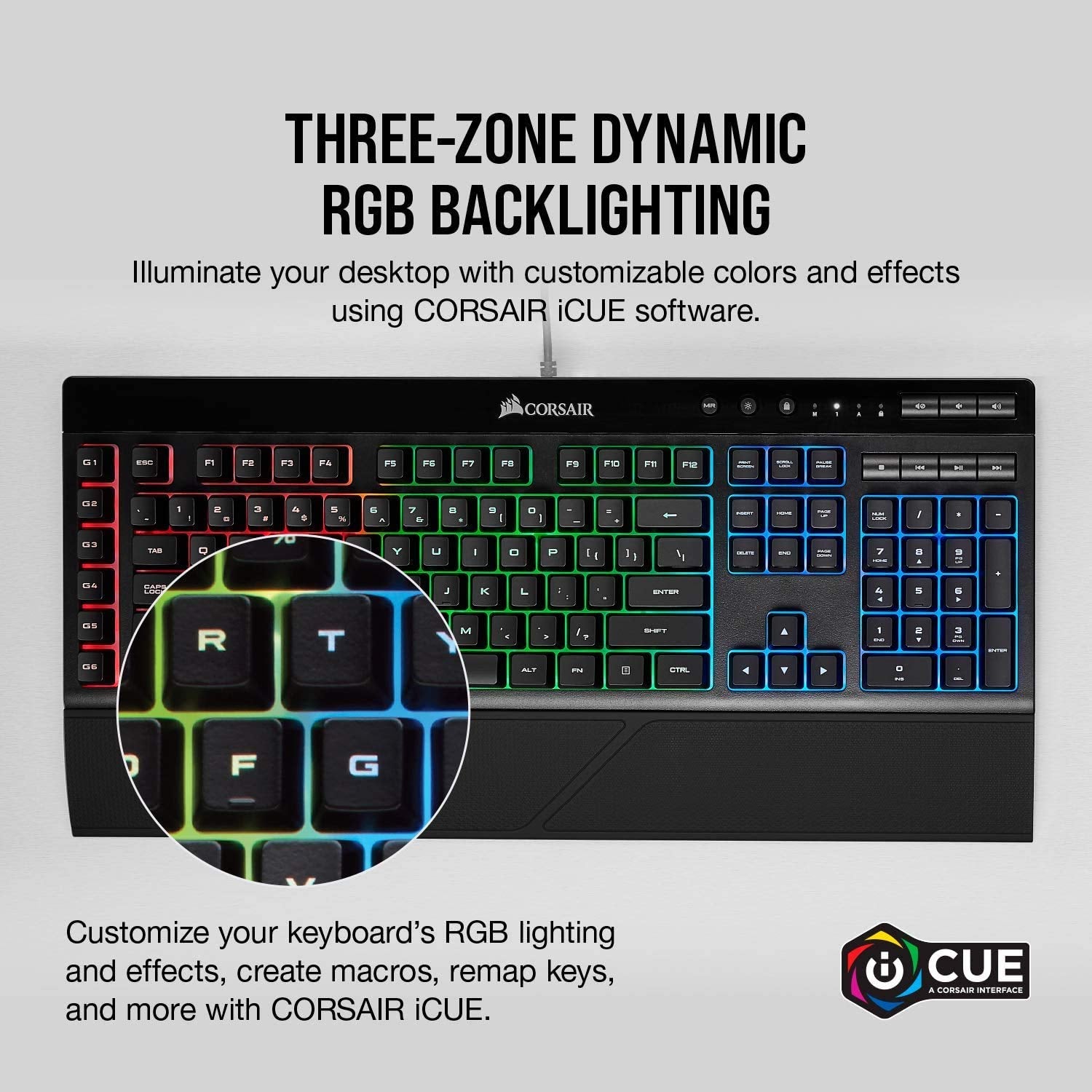 Corsair K55 RGB Pro Gaming Keyboard with Macro Keys