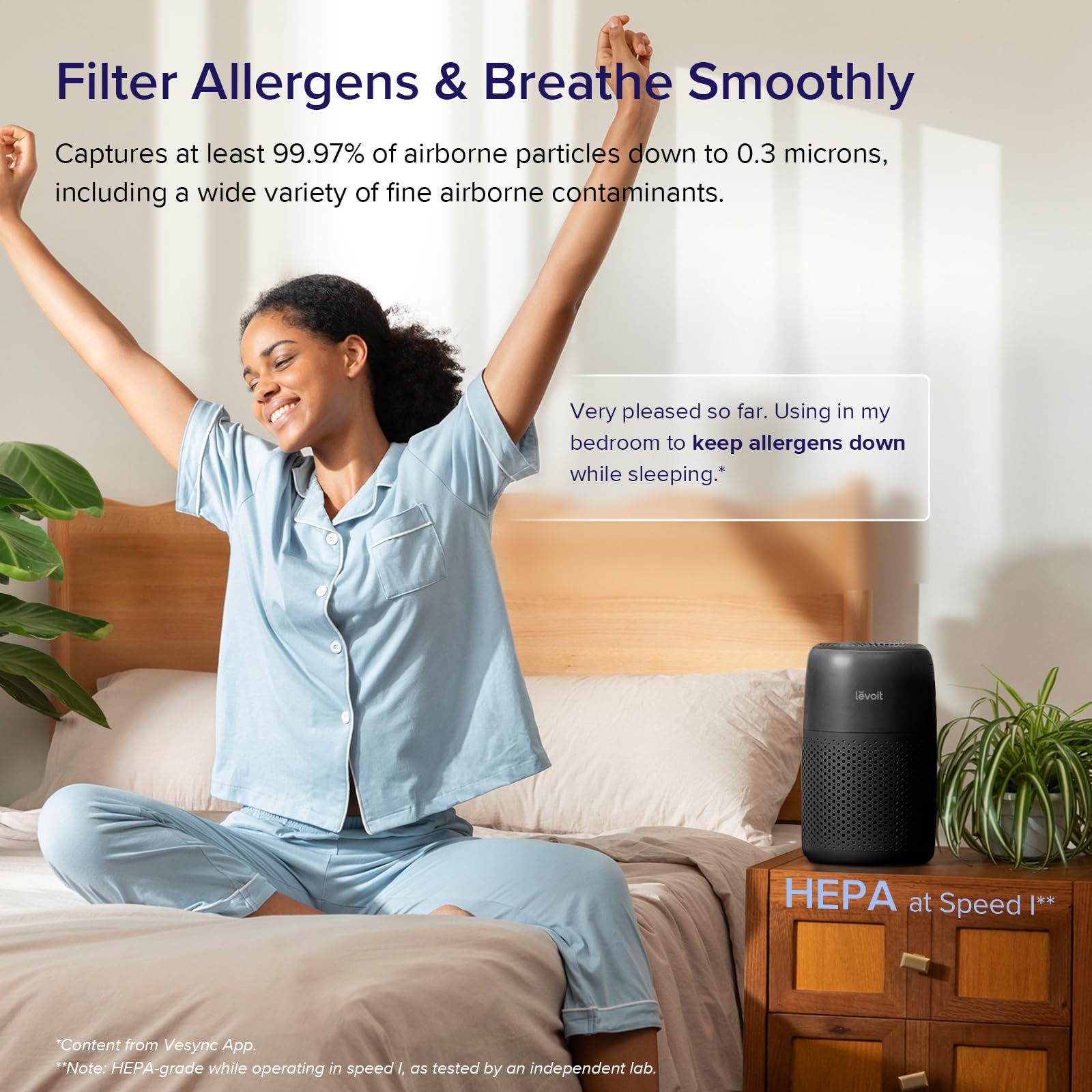 Levoit Air Purifier for Better Sleep and Clean Air