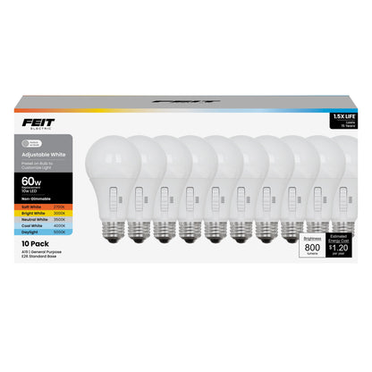 Feit Electric LED Light Bulbs 60 Watt Equivalent Dimmable