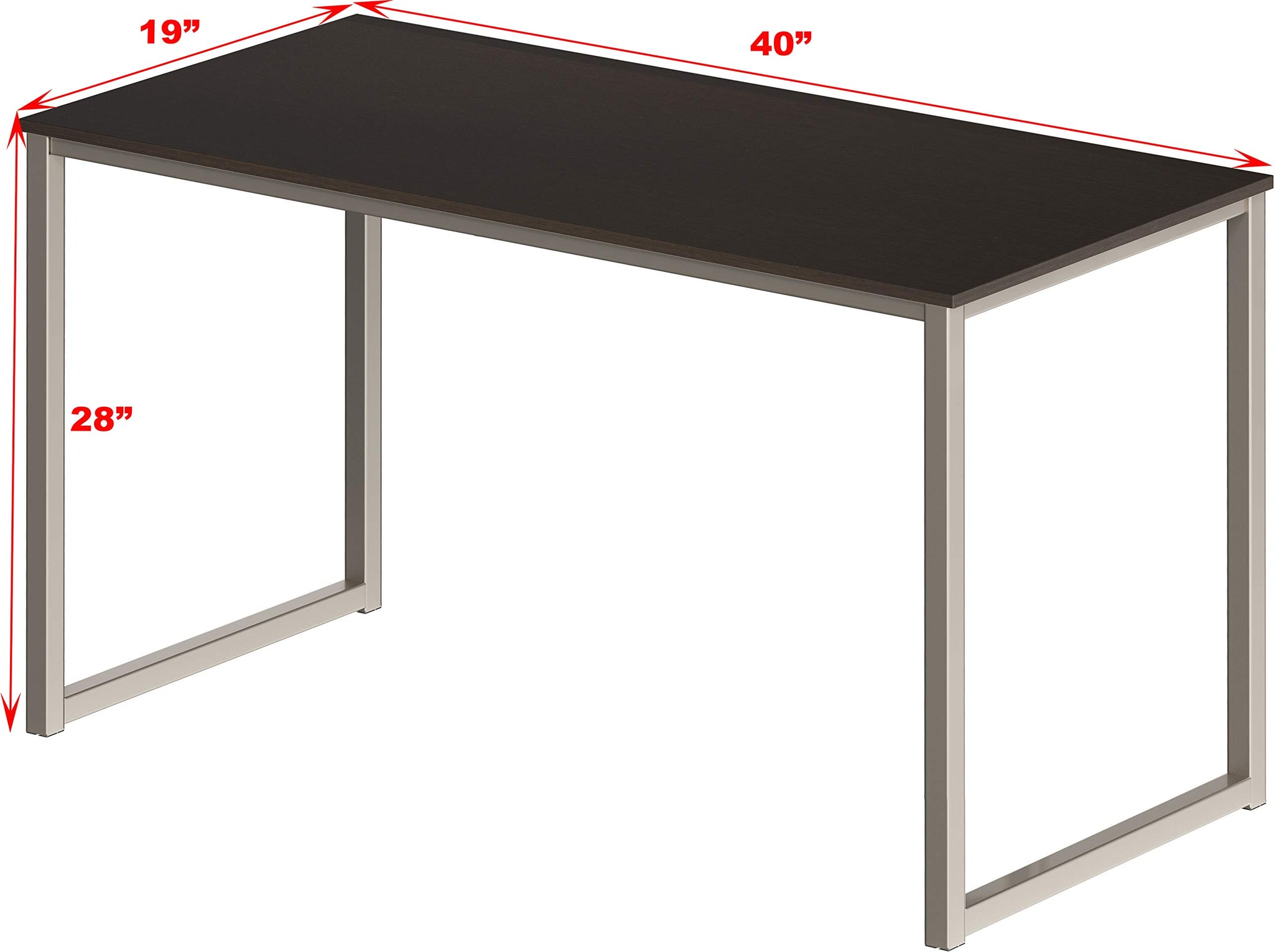SHW 48 Inch Black Home Office Computer Desk