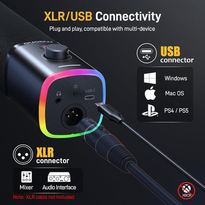 Maono PD100X USB XLR Dynamic Mic For Gaming And Streaming