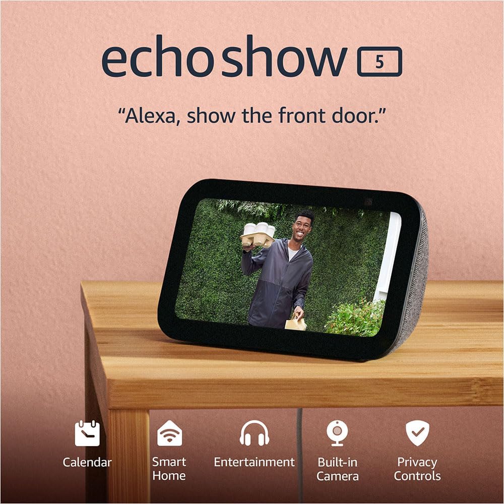 Echo Show 5 Smart Display With Clearer Sound Glacier White