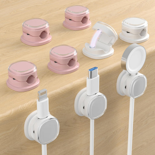 Magnetic Cable Clips Adjustable Cord Holder Wire Organizer 8 Pack Multicolor