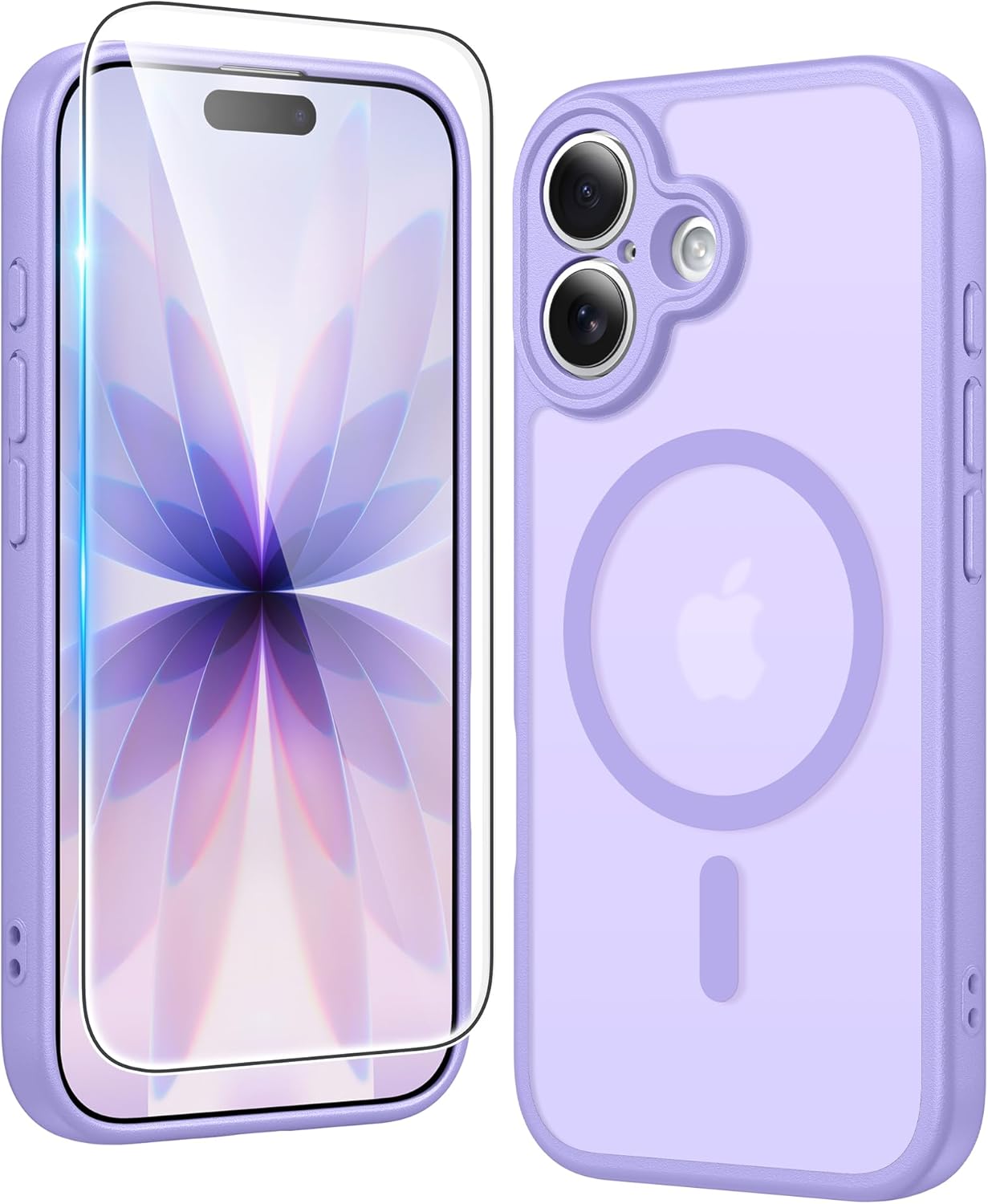 FNTCASE IPhone 16 Case Clear Magnetic MagSafe Screen Protector Drop Proof Rugged