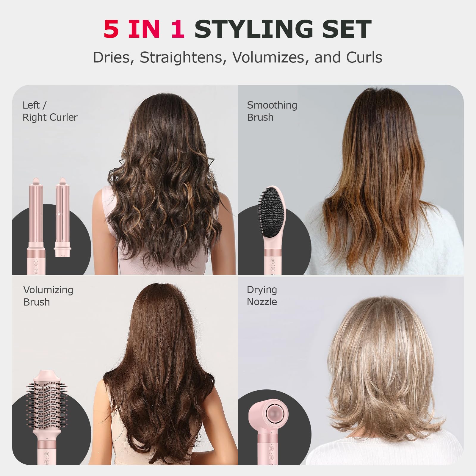 5 In 1 Hair Dryer Brush for Frizz Free Volume
