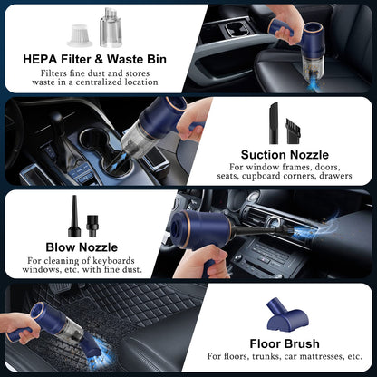 KMM Handheld Car Vacuum Cleaner 9000Pa 120W LED Light