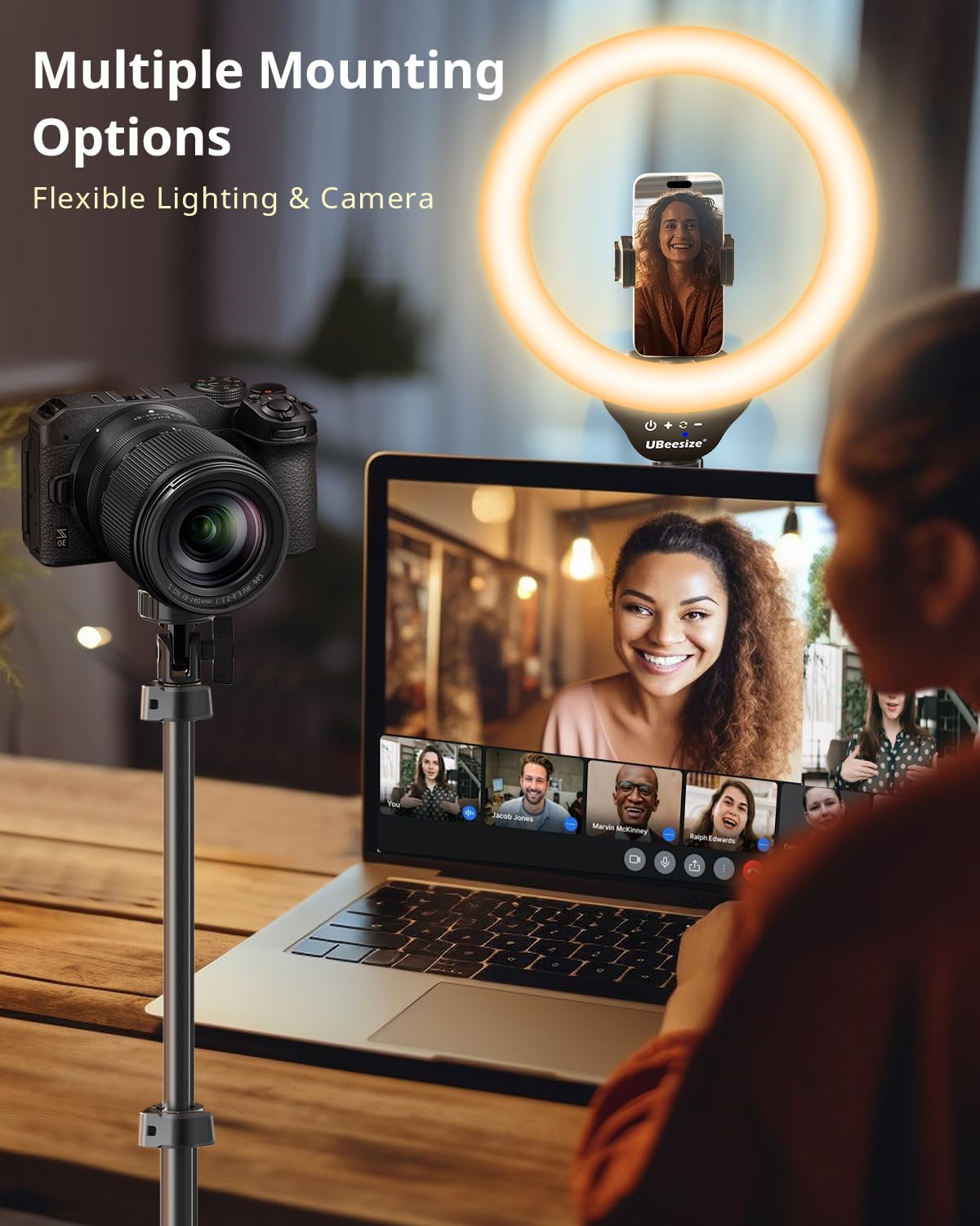 UBeesize 12 Inch Selfie Ring Light with Adjustable Tripod