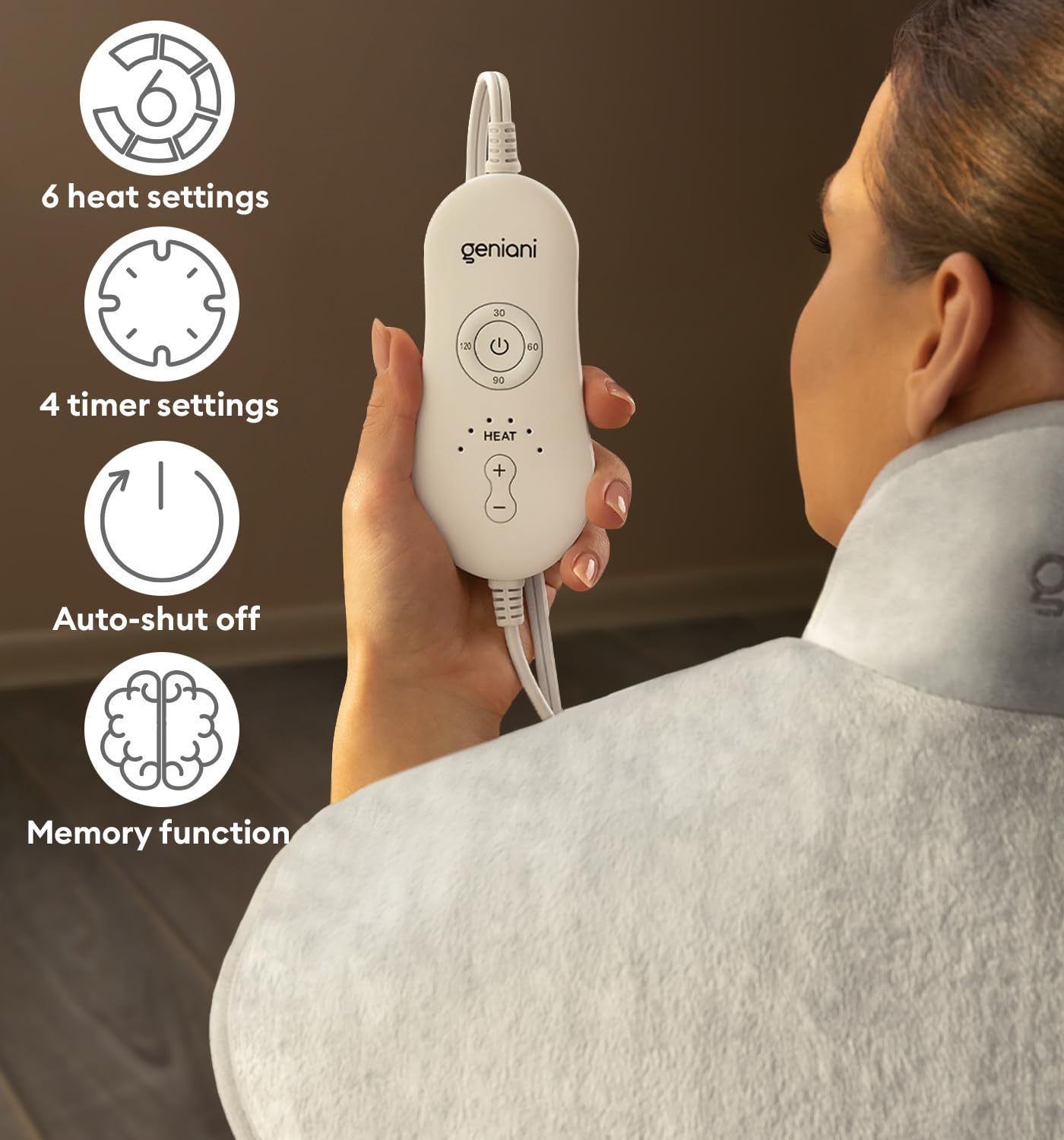 Geniani Large Electric Heating Pad for Pain Relief