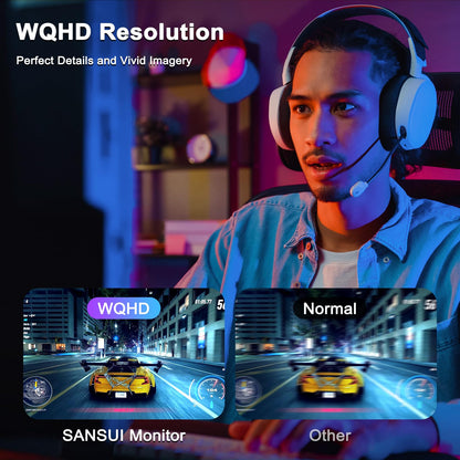 Sansui 27 Inch WQHD Gaming Monitor 180Hz 1ms DP HDMI HDR
