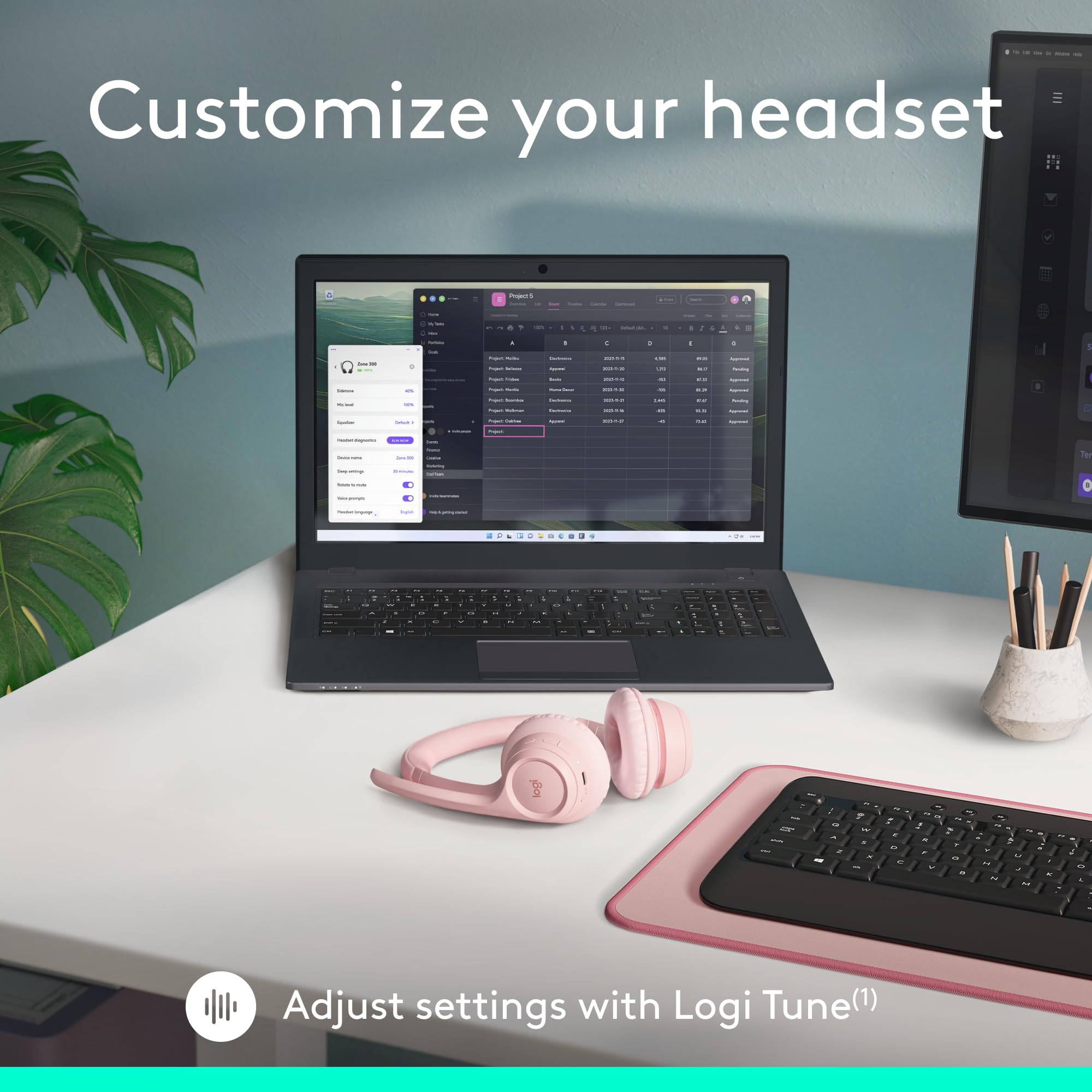 Logitech Zone 301 Wireless Headset with Noise Cancellation