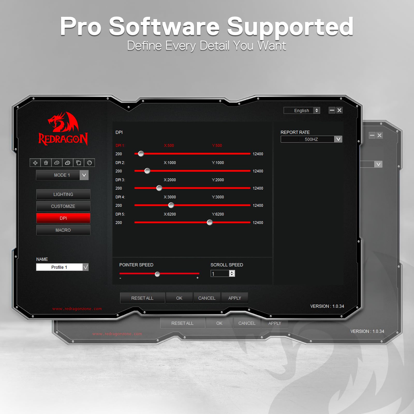 Redragon M908 RGB Gaming Mouse with 12 Programmable Buttons