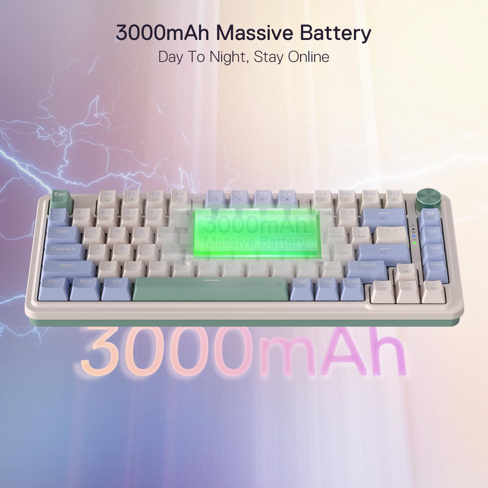 Redragon K673 Pro Wireless RGB Gaming Keyboard with Custom Knob