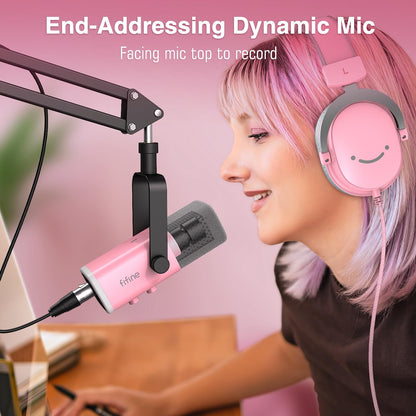 FIFINE AM8T XLR USB Gaming Microphone Kit with Boom Arm