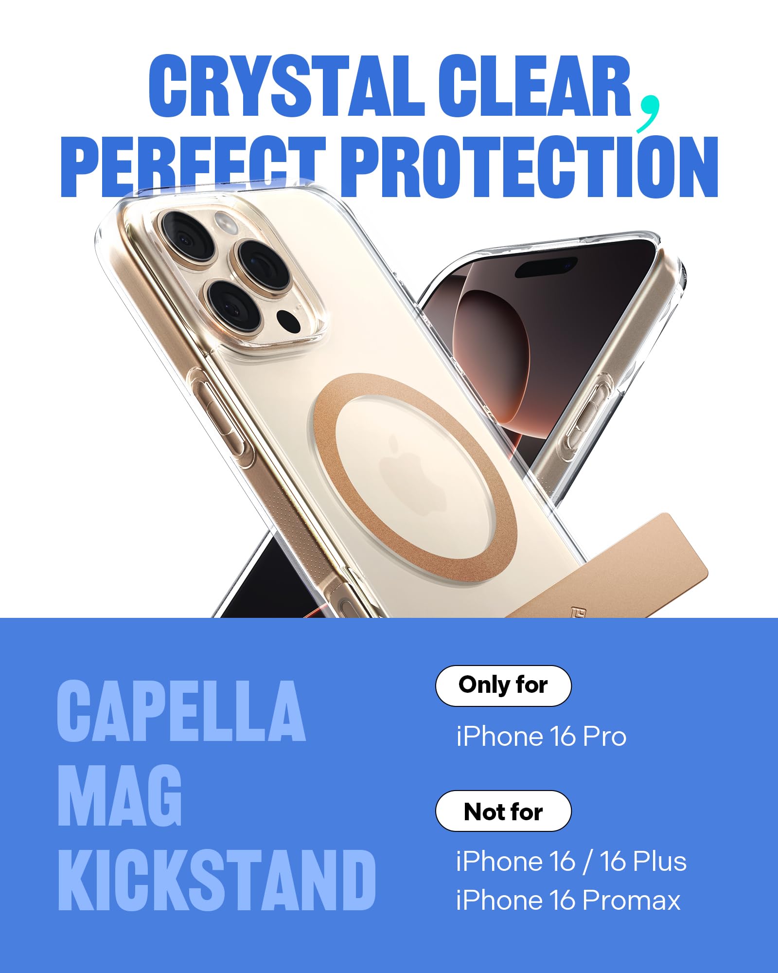 Ultra Clear Kickstand Case for iPhone 16 Pro Max