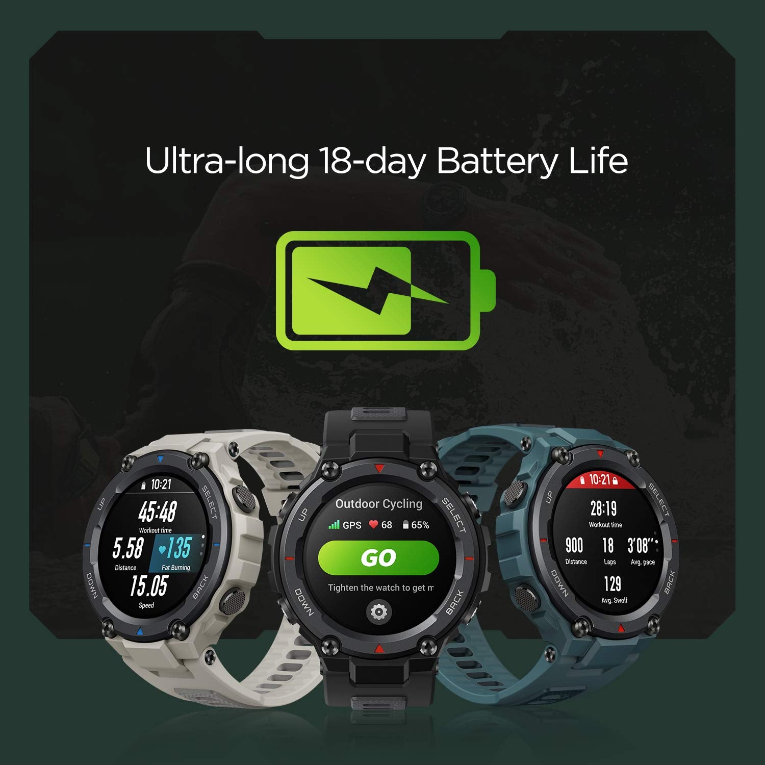 Amazfit Active Edge Rugged GPS Smart Watch 16 Day Battery