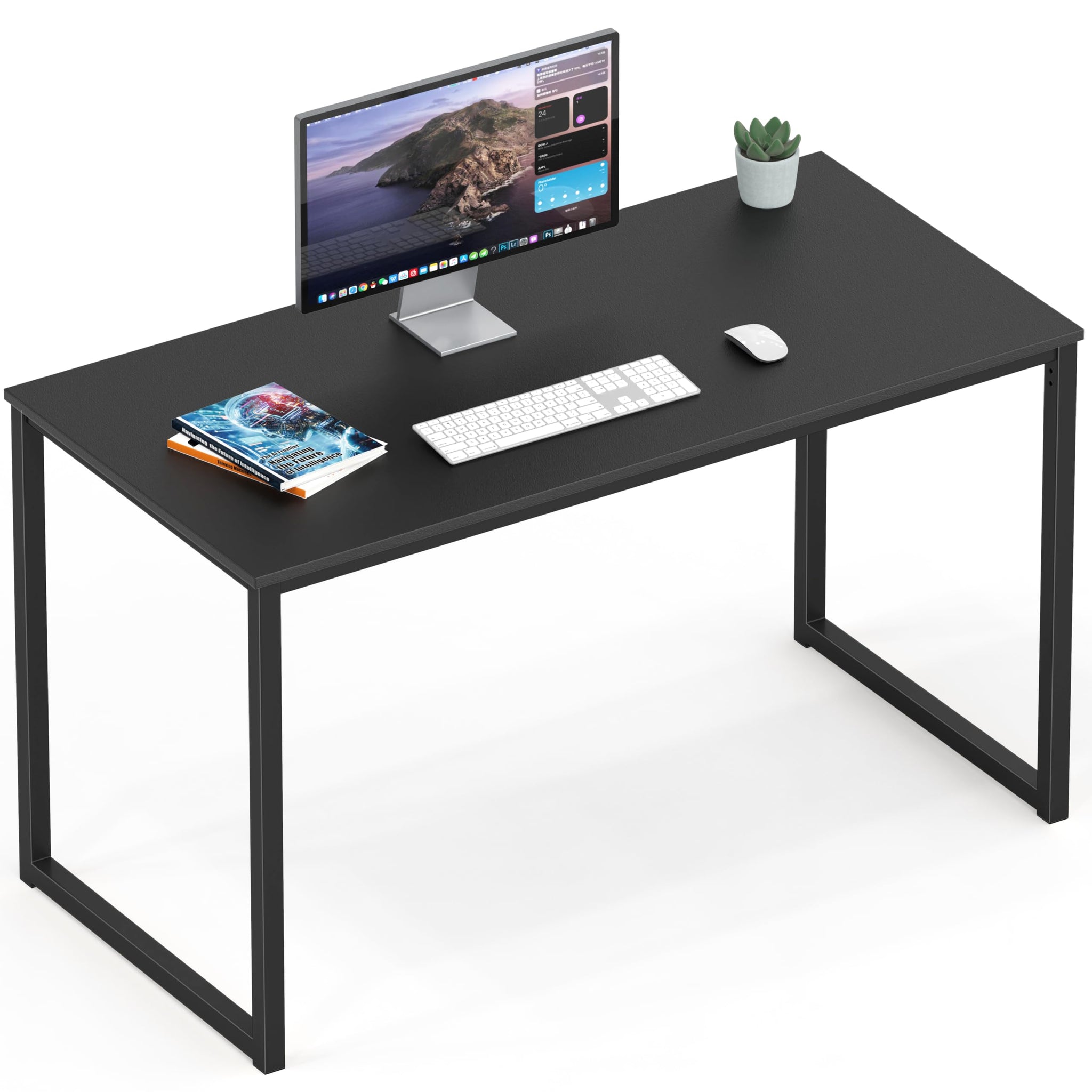 SHW 48 Inch Black Home Office Computer Desk