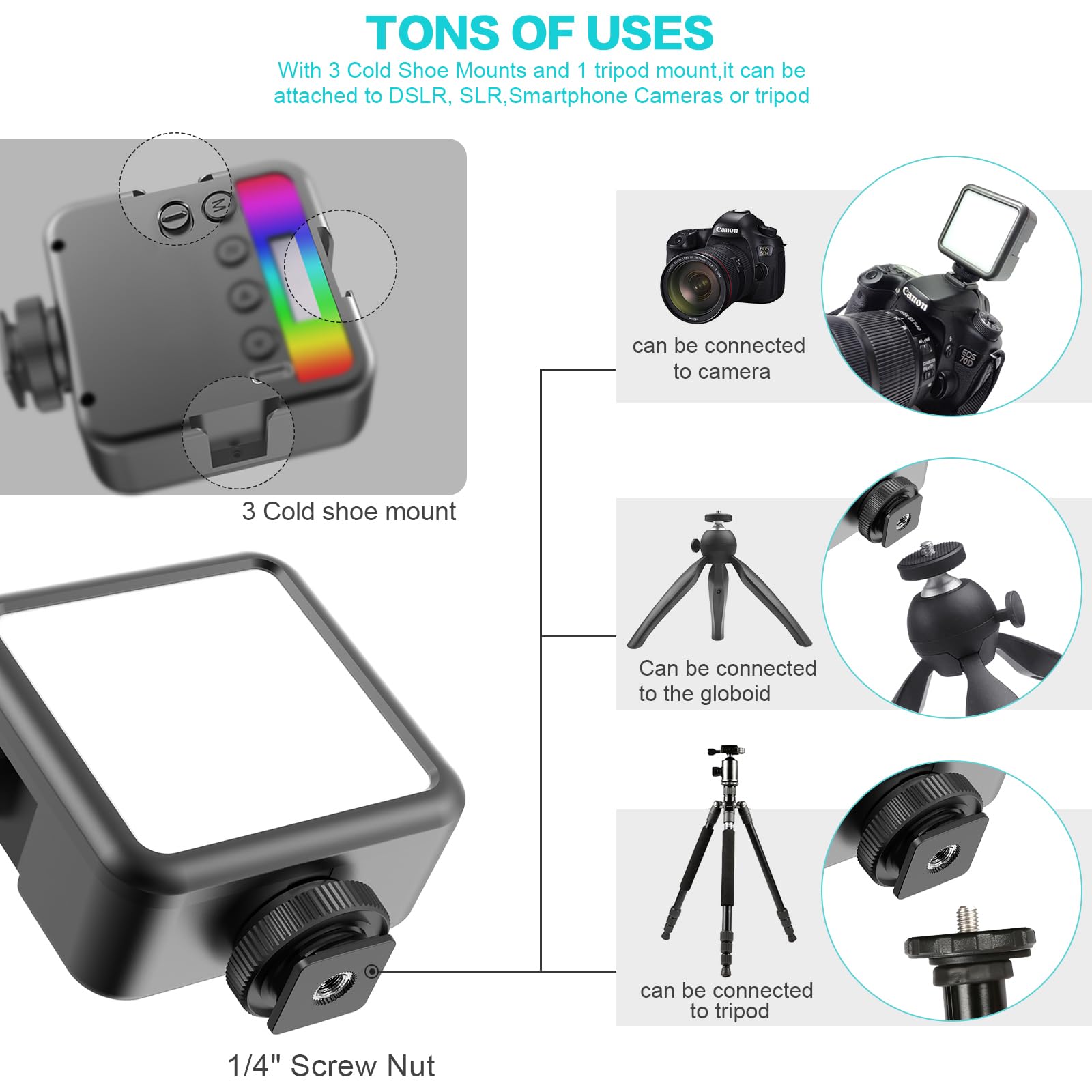 Magnetic RGB LED Video Light for Stunning Photography
