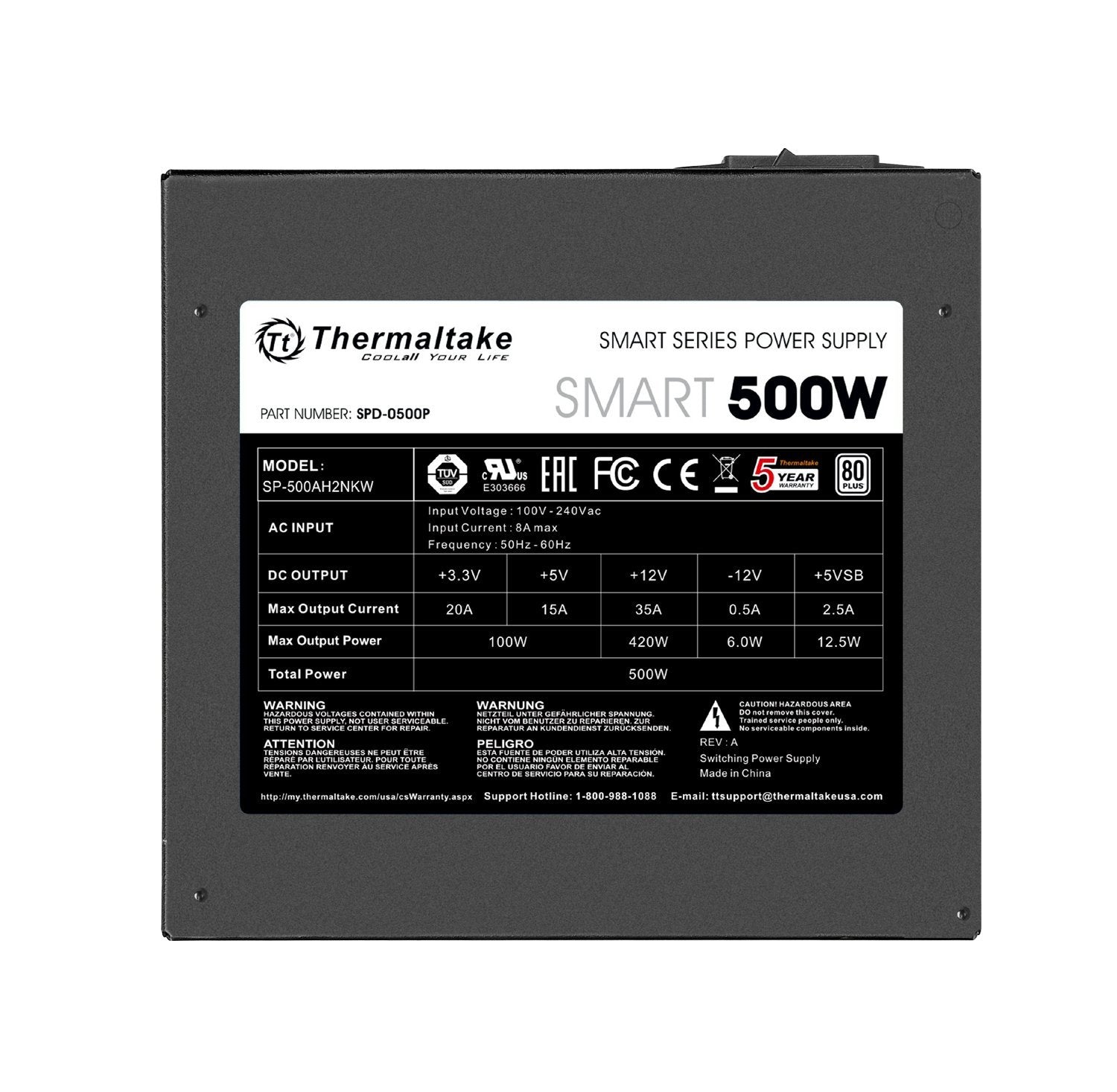 Thermaltake Smart 500W Power Supply with Quiet Fan