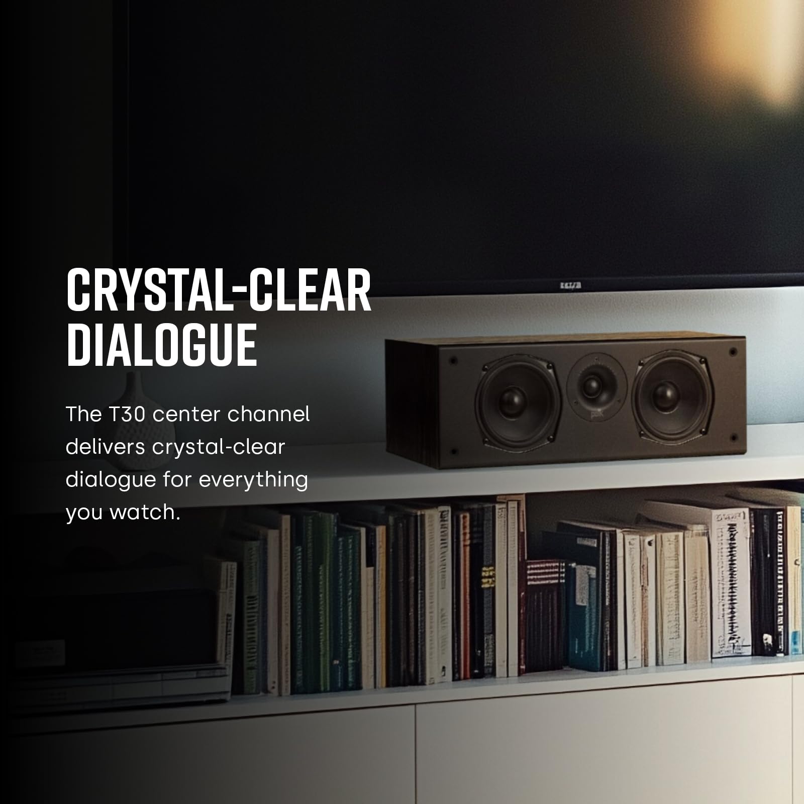Polk Audio T15 Bookshelf Speakers with Deep Bass Sound