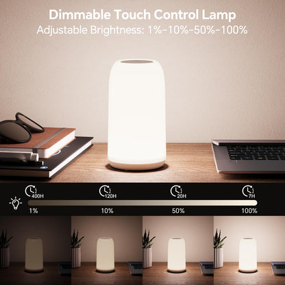 Touch Bedside Table Lamp Rgb 3 Way Dimmable Nightstand