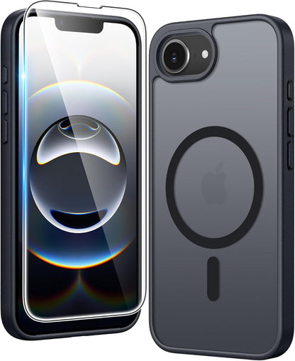 FNTCASE IPhone 16 Case Clear Magnetic MagSafe Screen Protector Drop Proof Rugged