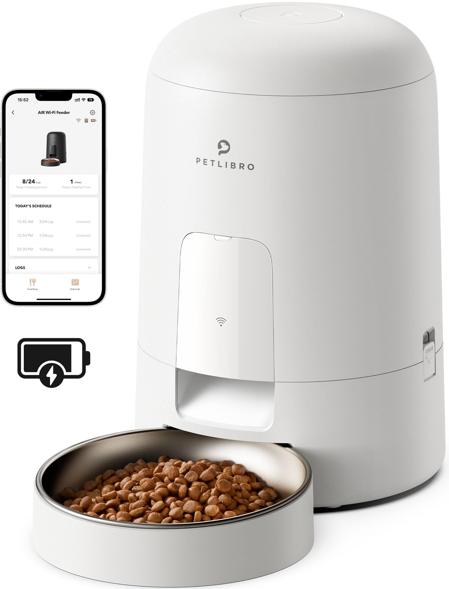 Smart Wi-Fi Cat Feeder with 30 Day Battery Life