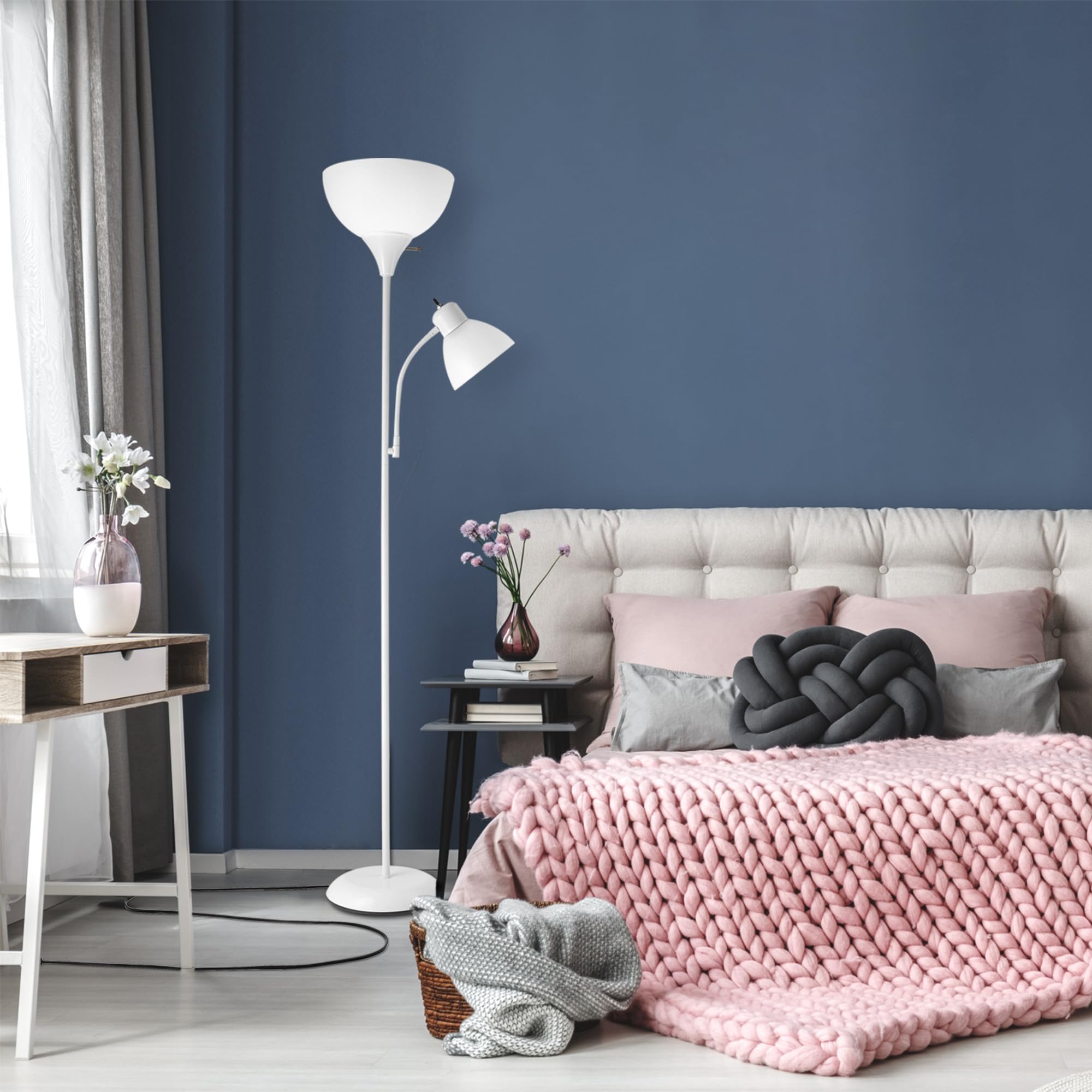 Globe Electric Delilah Floor Lamp with Adjustable Reading Light