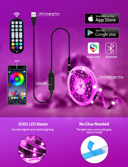 MATICOD RGB LED TV Strip With App Control MusicSync