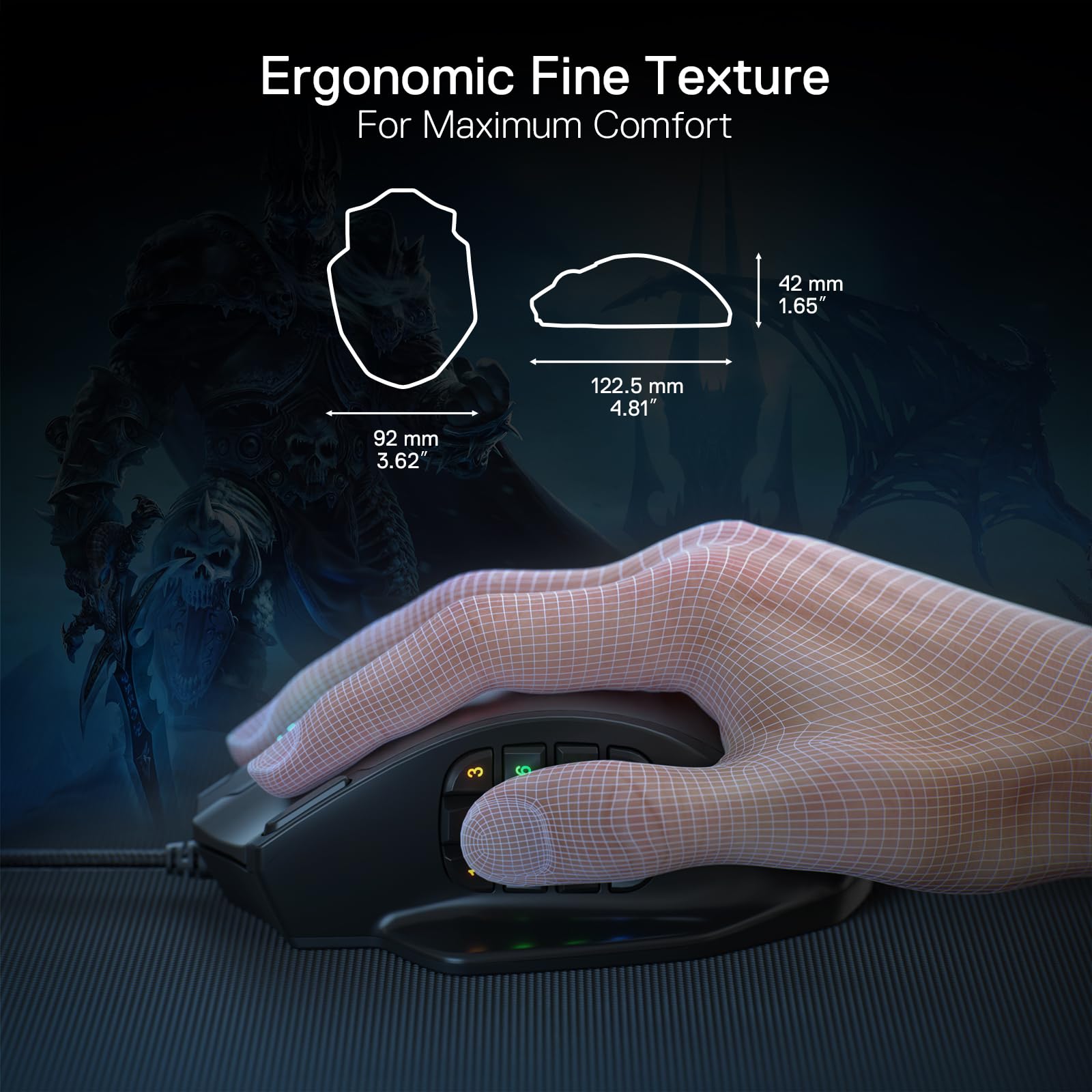 Redragon M908 RGB Gaming Mouse with 12 Programmable Buttons