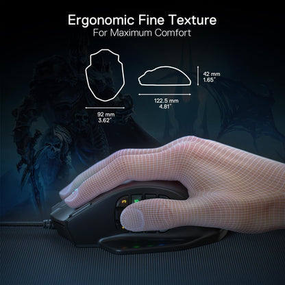 Redragon M908 RGB Gaming Mouse with 12 Programmable Buttons